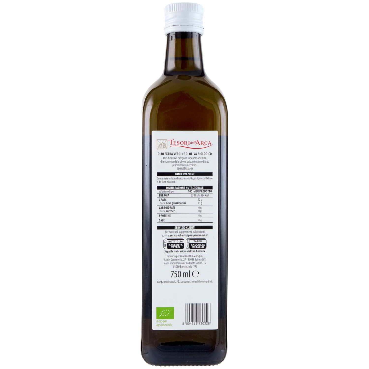 TESORI DELL'ARCA Olio Extra Vergine di Oliva Biologico 100% Italiano 750 ml – immagine 5
