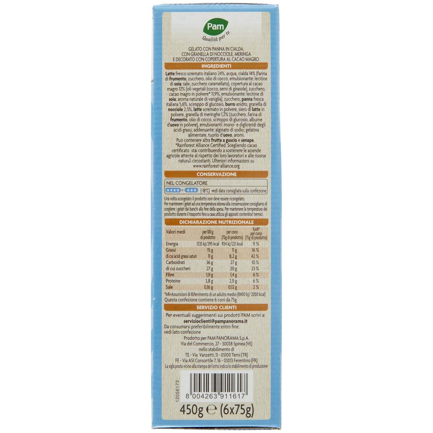PAM Qualità per te Cono Panna 6 x 75 g – immagine 7