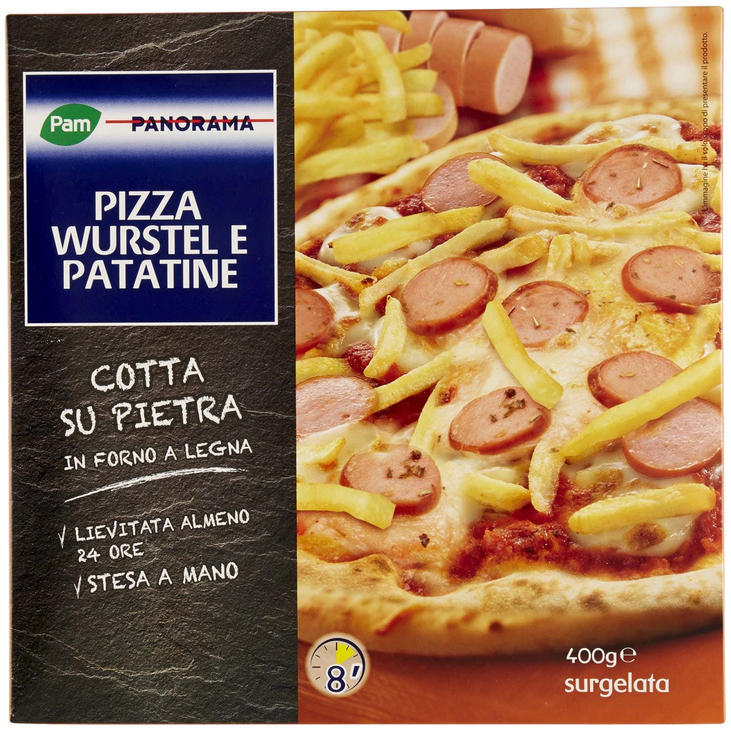 PAM PANORAMA Pizza Wurstel e Patatine surgelata 400 g – immagine 3