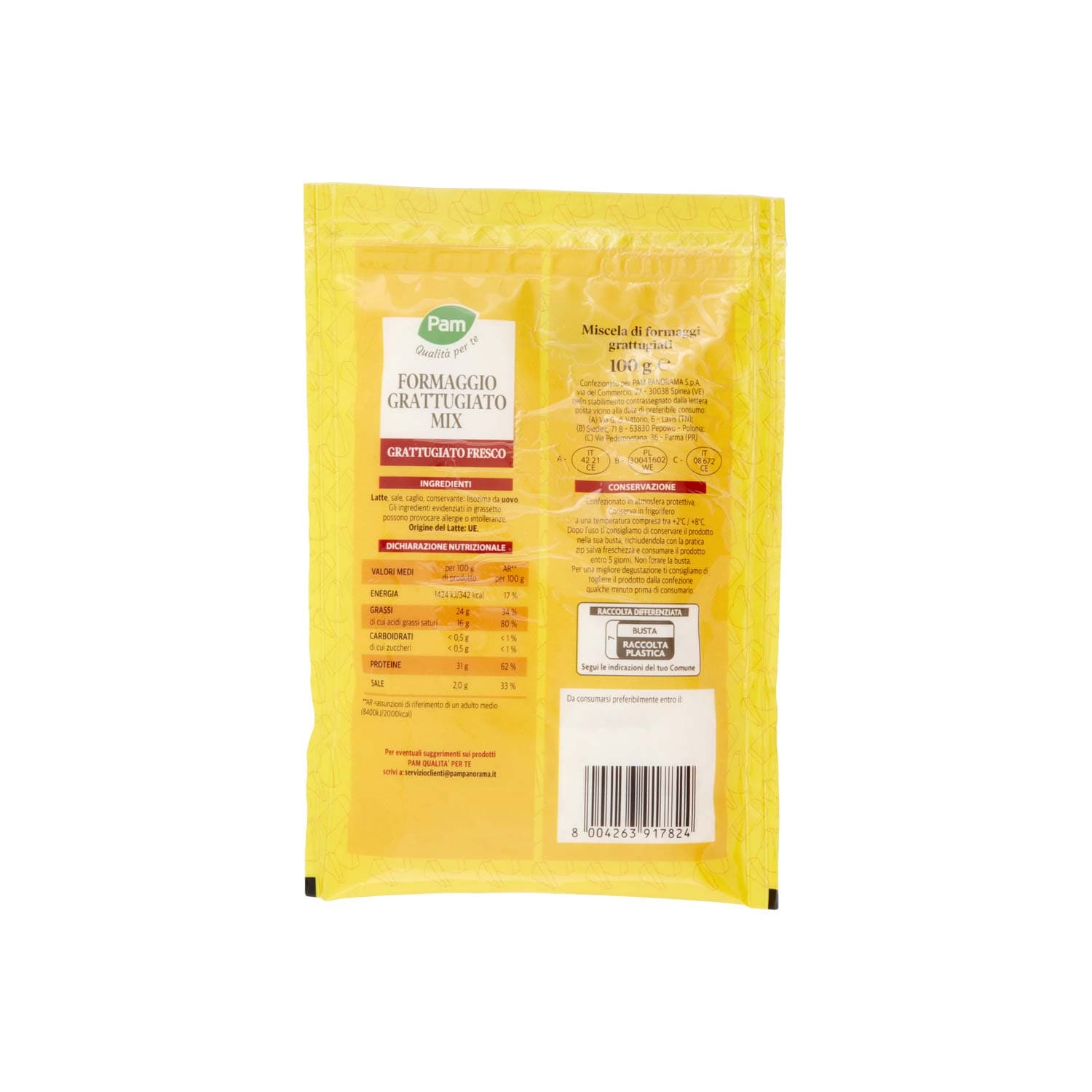 PAM Qualità per te Formaggio Grattugiato Mix 100 g – immagine 5