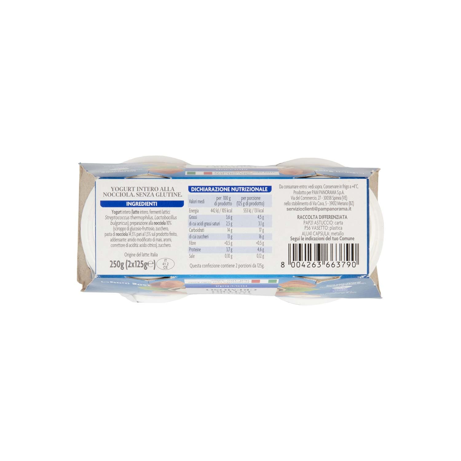PAM PANORAMA Yogurt intero Cremoso alla Nocciola 250g (125g x 2) – immagine 8