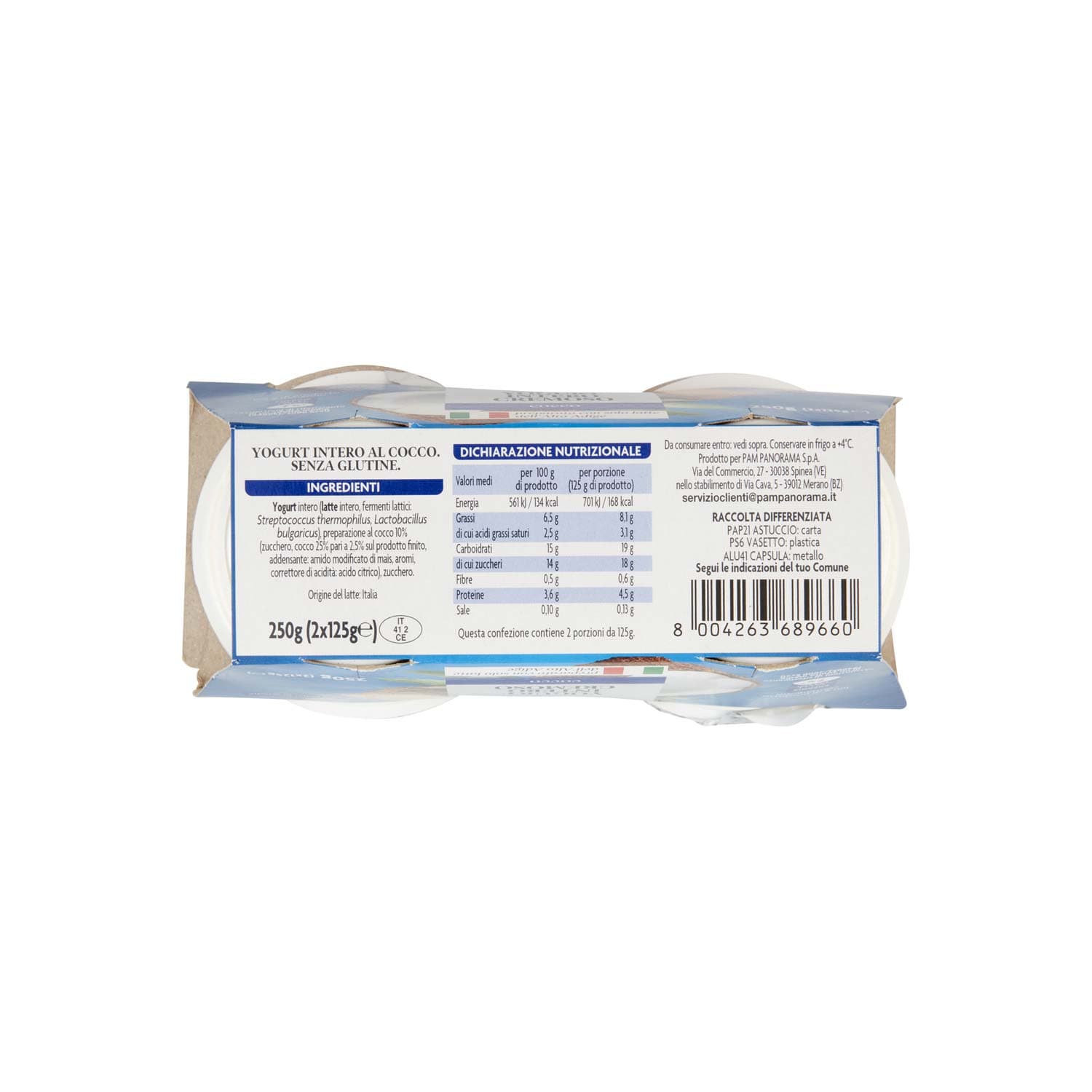 PAM PANORAMA Yogurt intero Cremoso al Cocco 2 x 125 g – immagine 8