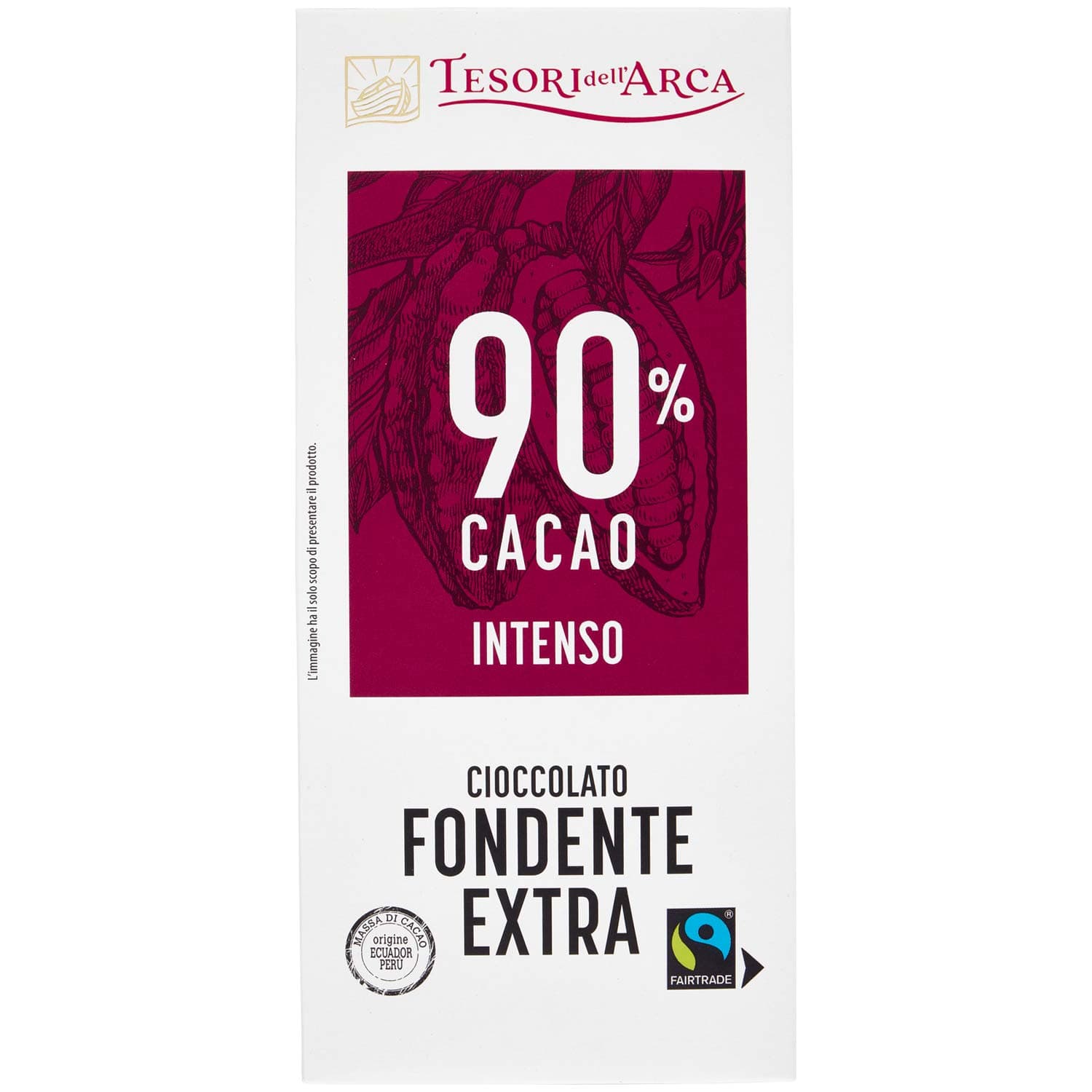 TESORI DELL'ARCA Cioccolato Fondente Extra 90% Cacao Intenso 100 g – immagine 3