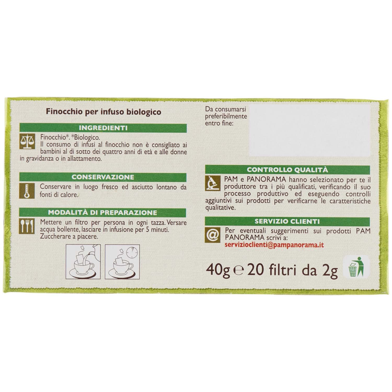 BIO Tisana di finocchio 40g (2g x 20) – immagine 8