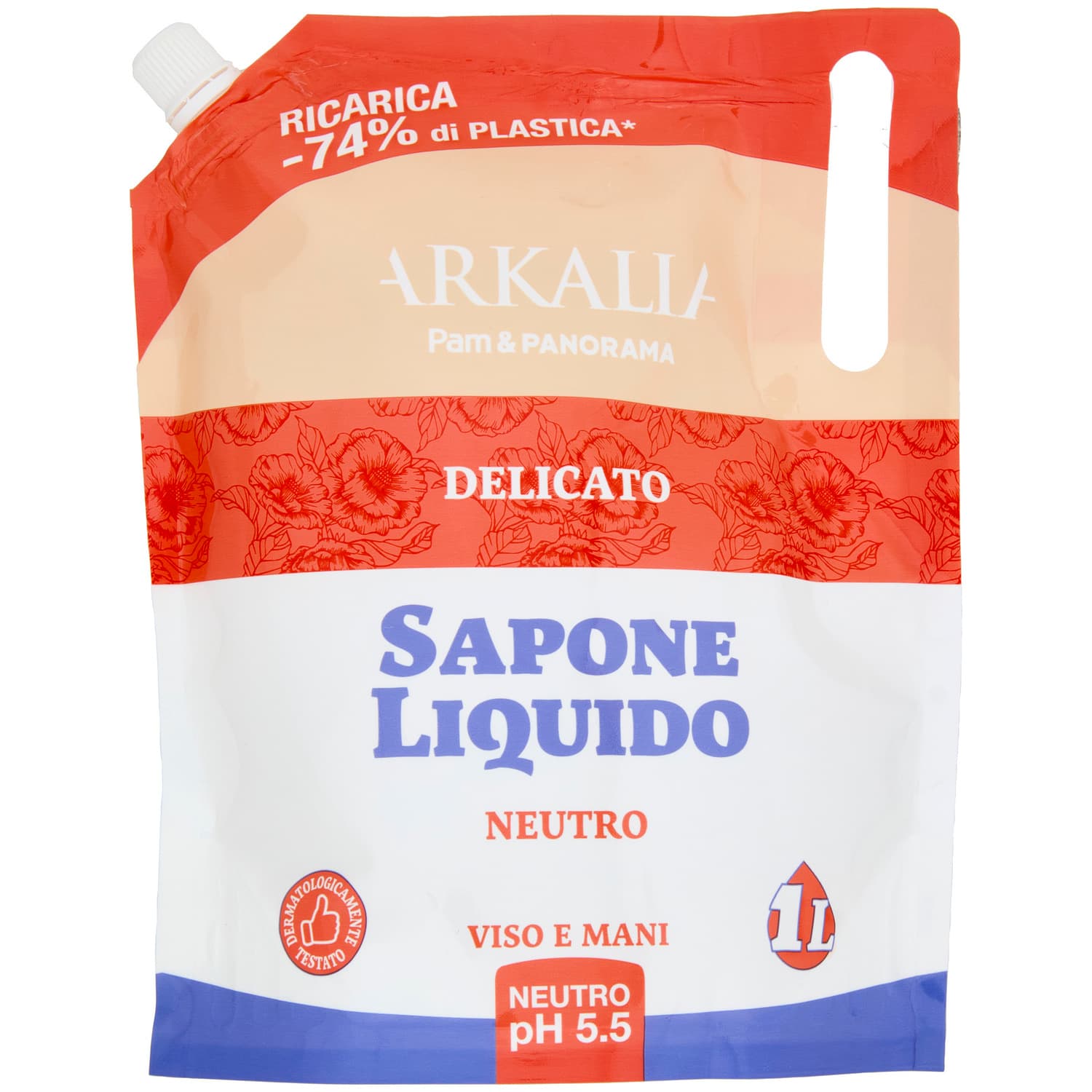 ARKALIA Sapone Liquido Delicato Viso e Mani Ricarica 1 L – immagine 3