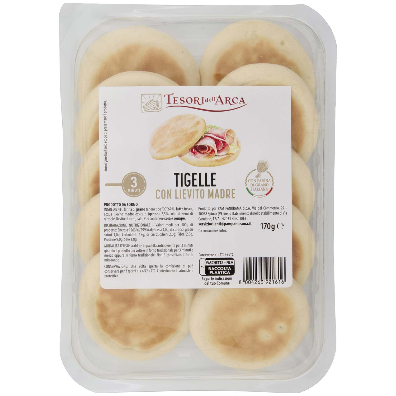 TESORI DELL'ARCA Tigelle con Lievito Madre 170 g – immagine 3