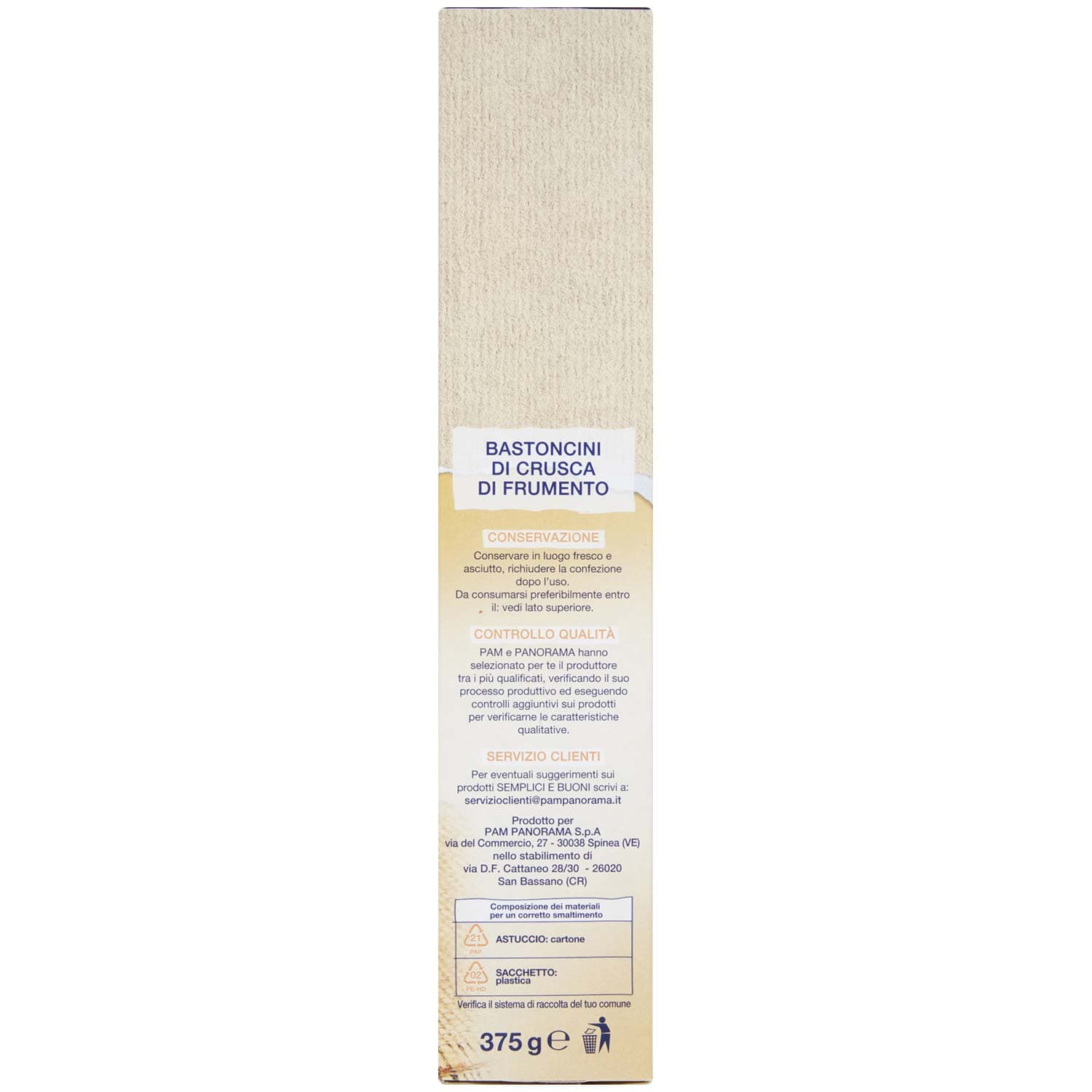 SEMPLICI E BUONI Ricchi di Fibre Bastoncini di Crusca 375 g – immagine 6