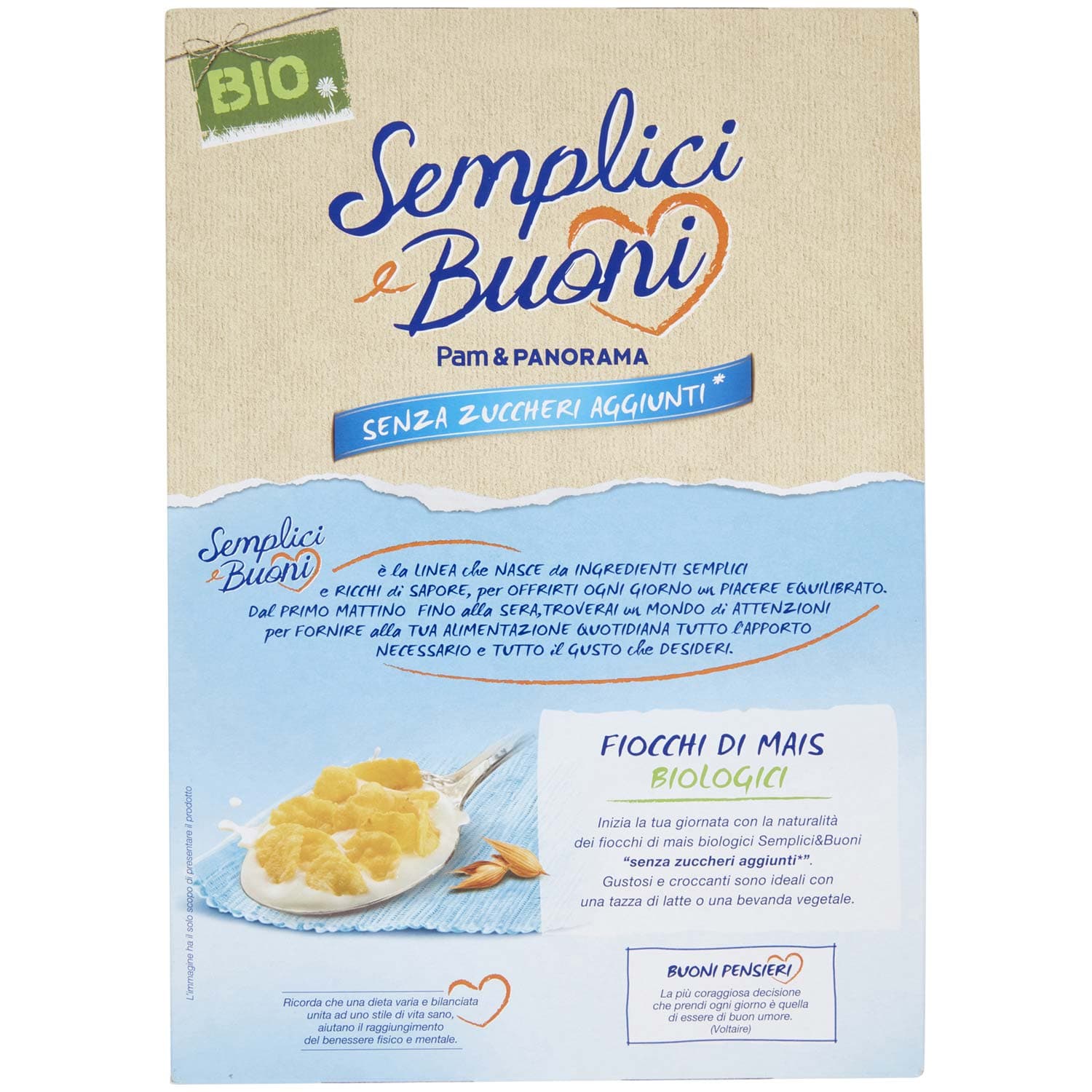 SEMPLICI E BUONI Senza Zuccheri Aggiunti Fiocchi di Mais Biologici 375 g – immagine 5