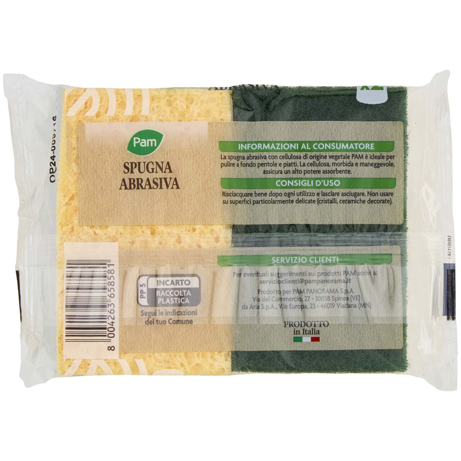 PAM Spugna Abrasiva con Cellulosa di Origine Vegetale 2 pz – immagine 5