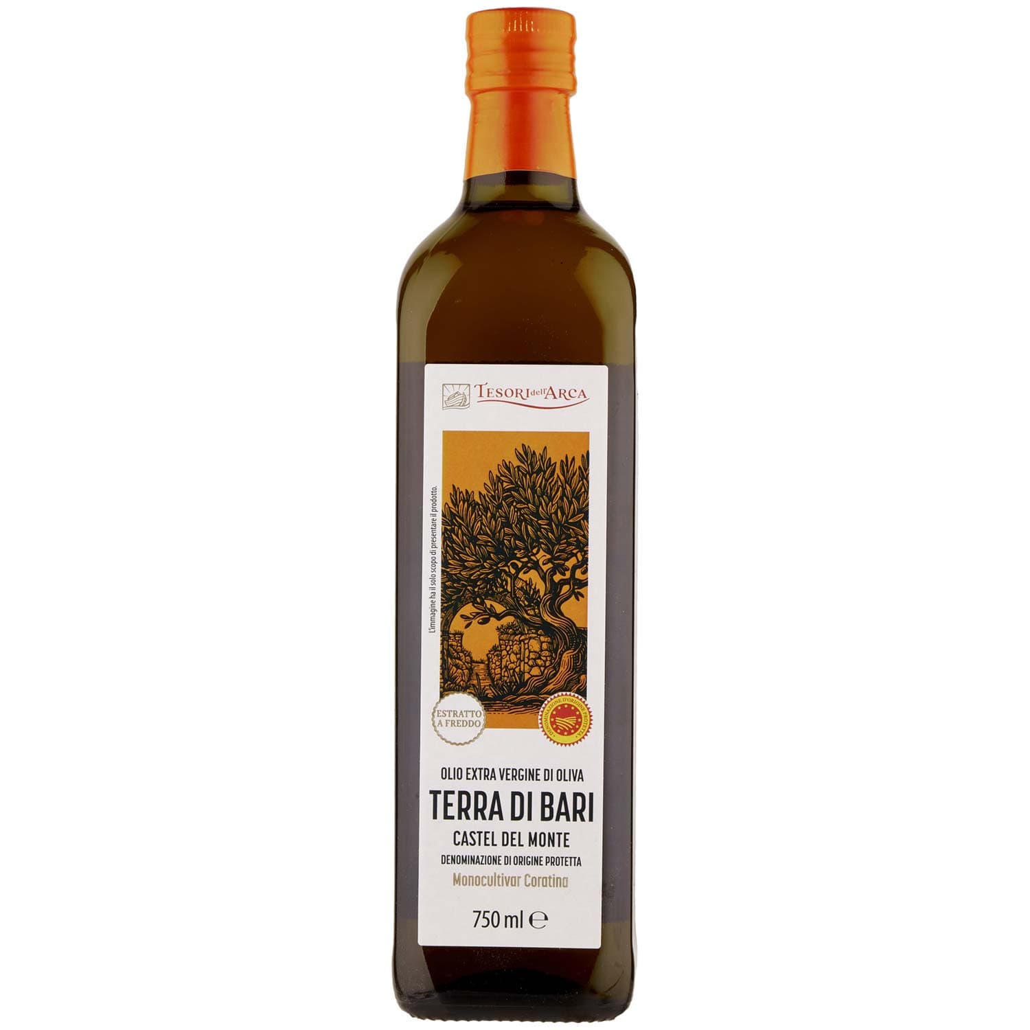 TESORI DELL'ARCA Olio Extra Vergine di Oliva Terra di Bari Castel del Monte DOP 750 ml – immagine 3