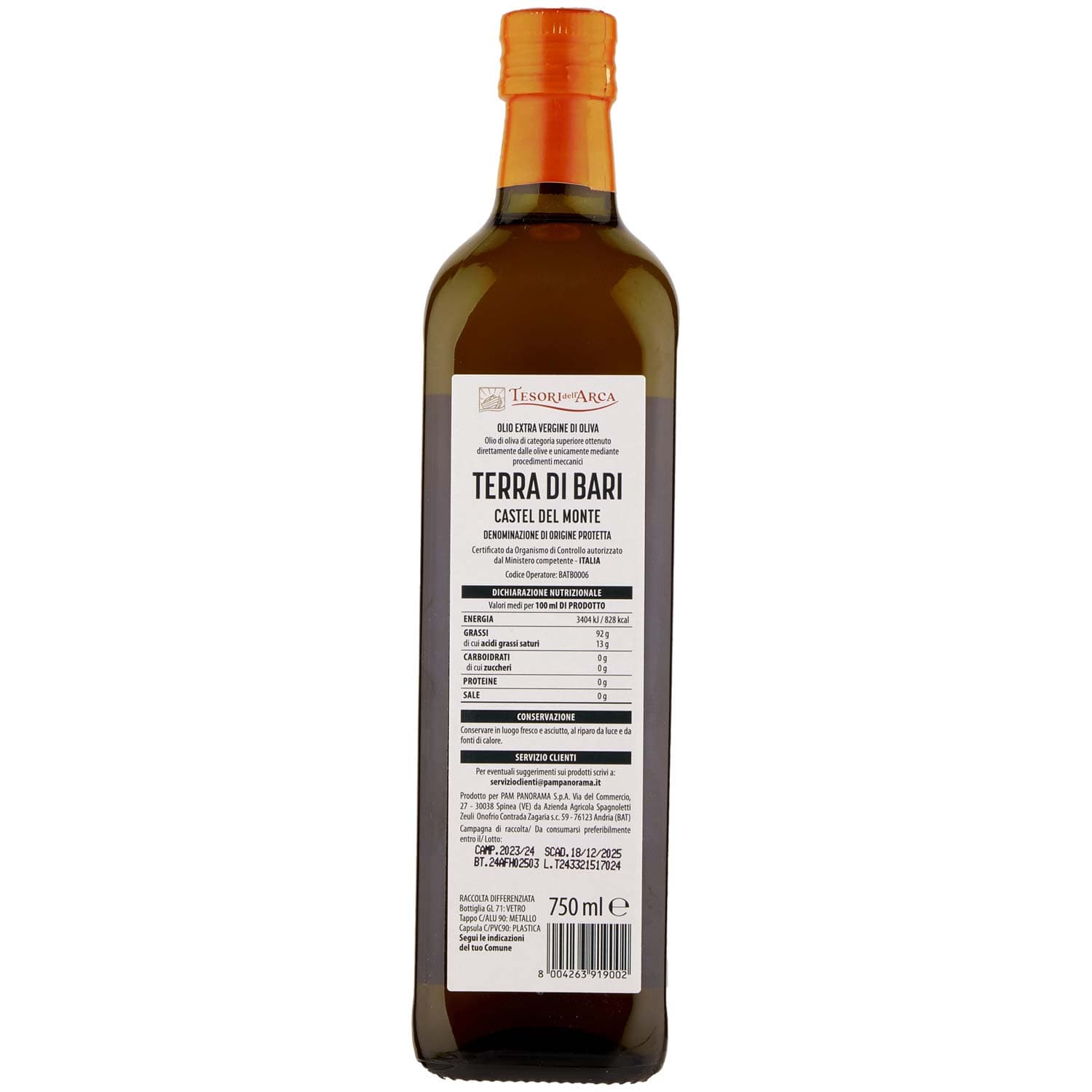 TESORI DELL'ARCA Olio Extra Vergine di Oliva Terra di Bari Castel del Monte DOP 750 ml – immagine 5