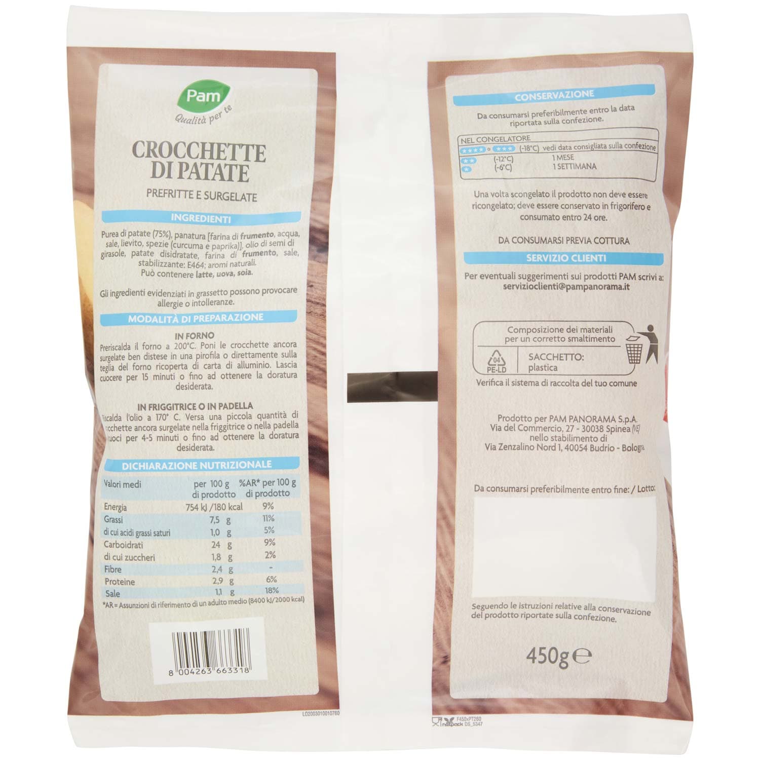 PAM Qualità per te Crocchette di Patate prefritte Surgelate 450 g – immagine 5