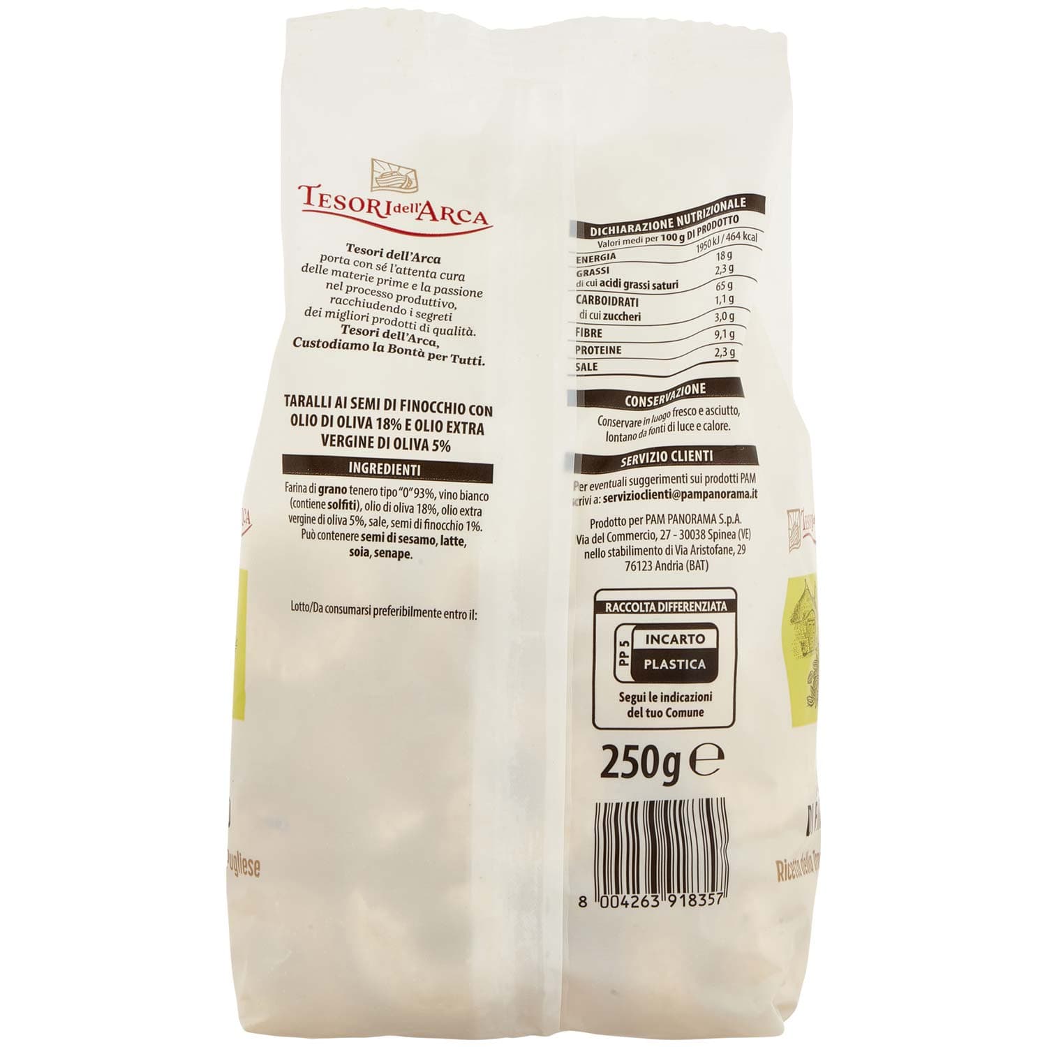 TESORI DELL'ARCA Taralli ai Semi di Finocchio 250 g – immagine 5