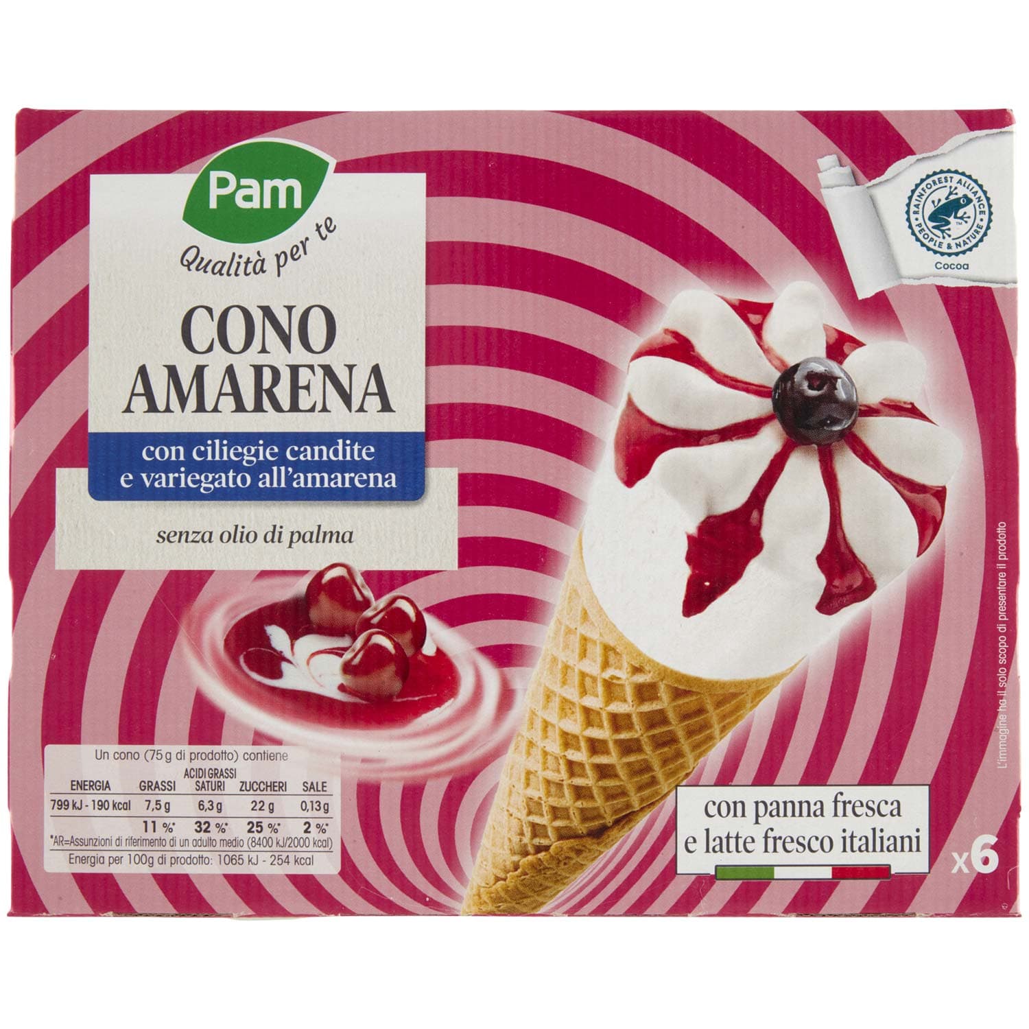 PAM Qualità per te Cono Amarena 6 x 75 g – immagine 3