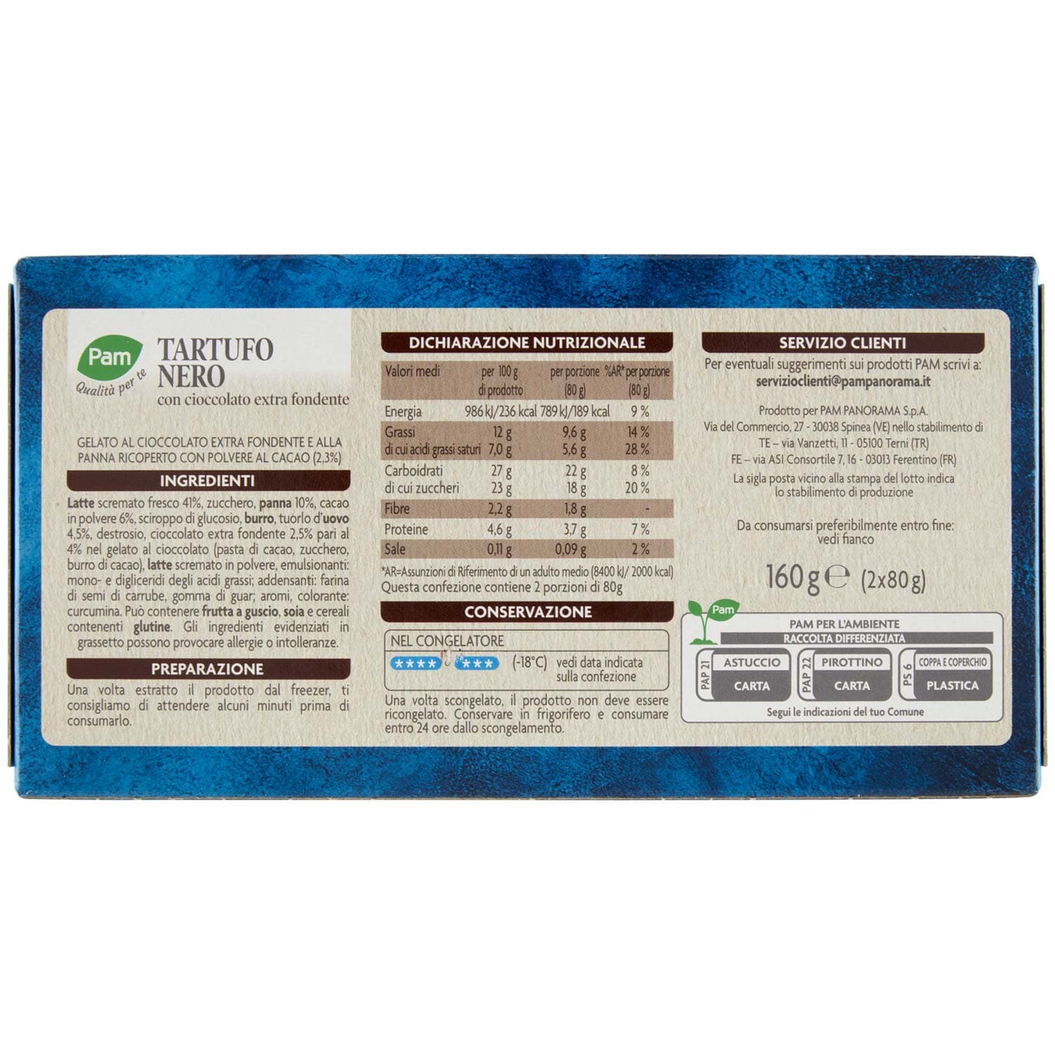 PAM Qualità per te Tartufo Nero con cioccolato extra fondente 2 x 80 g – immagine 5