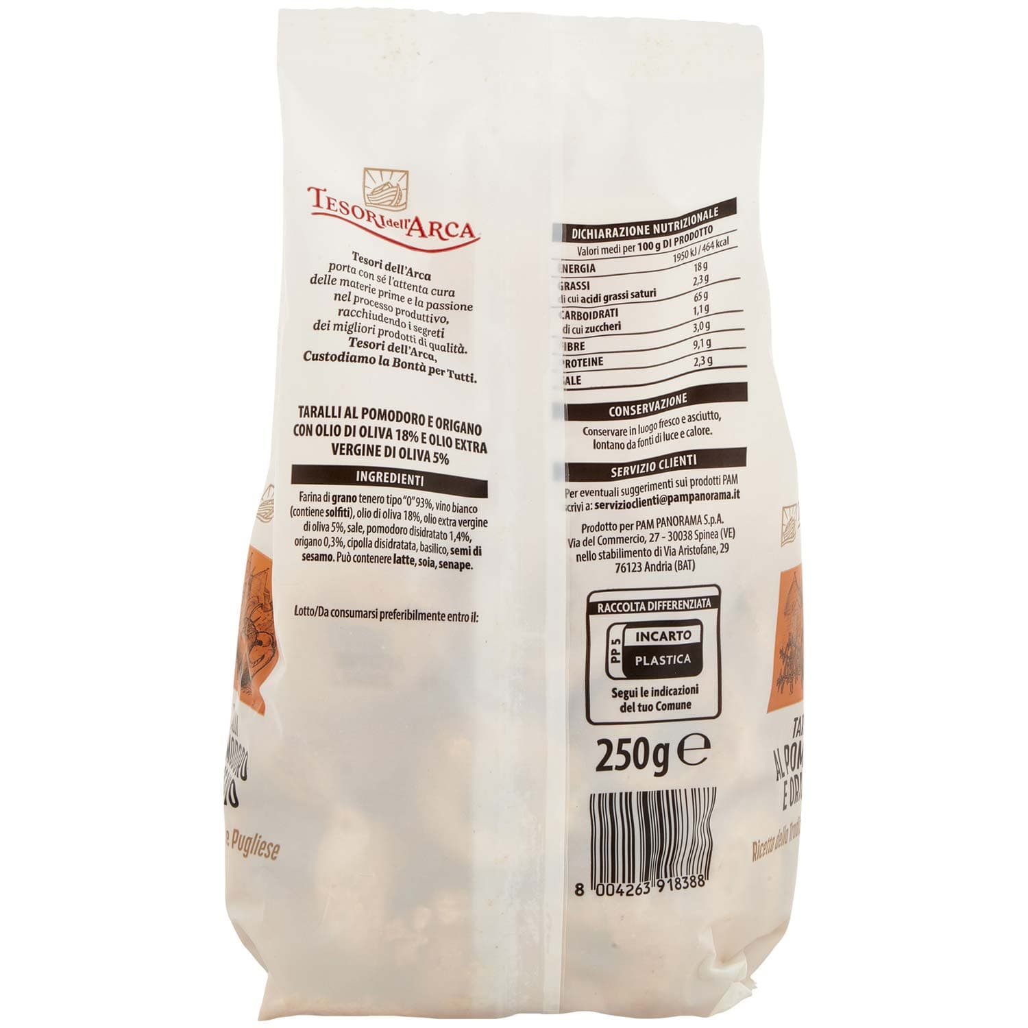 TESORI DELL'ARCA Taralli al Pomodoro e Origano 250 g – immagine 5