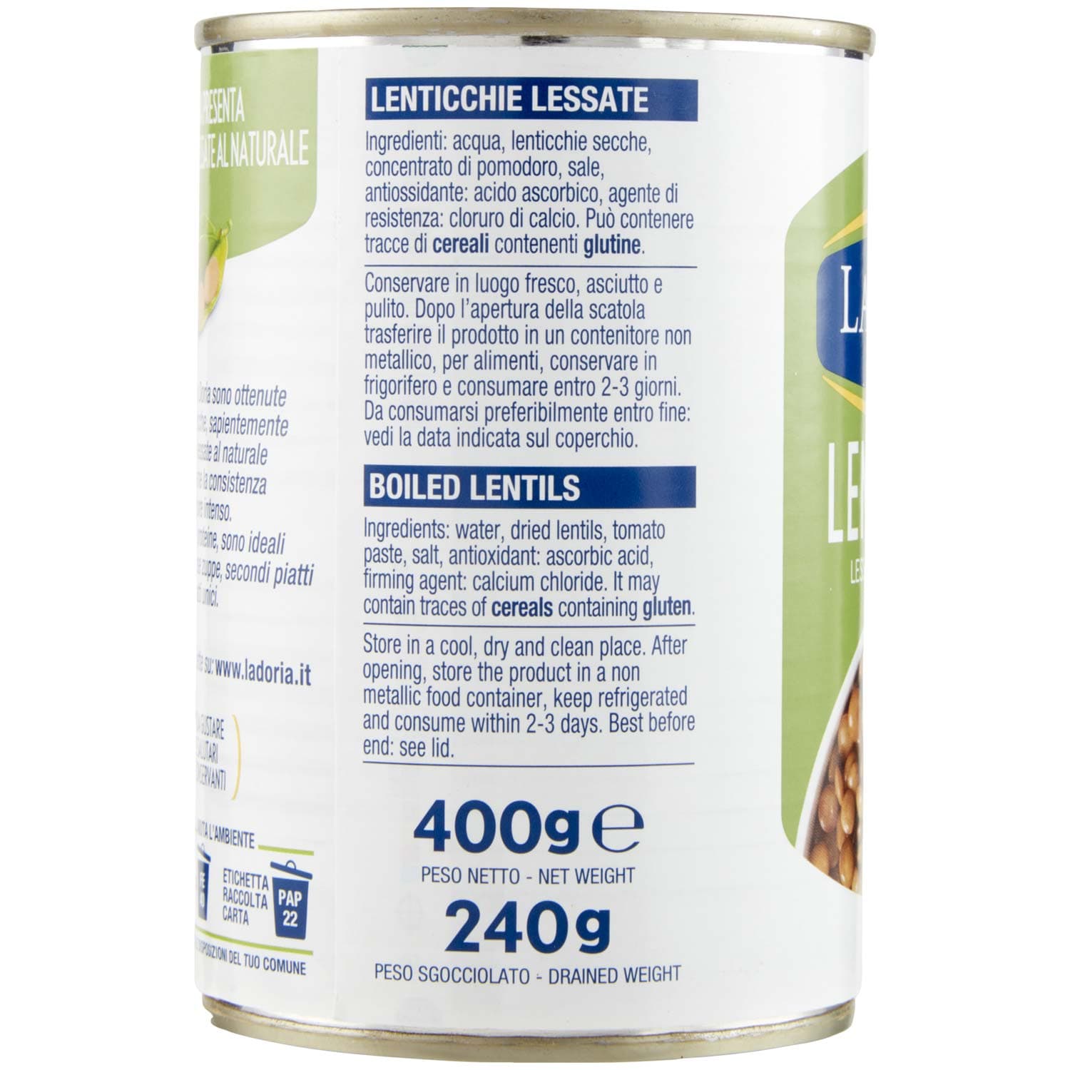 Lenticchie lessate al naturale La Doria 400 g 240 g – immagine 4