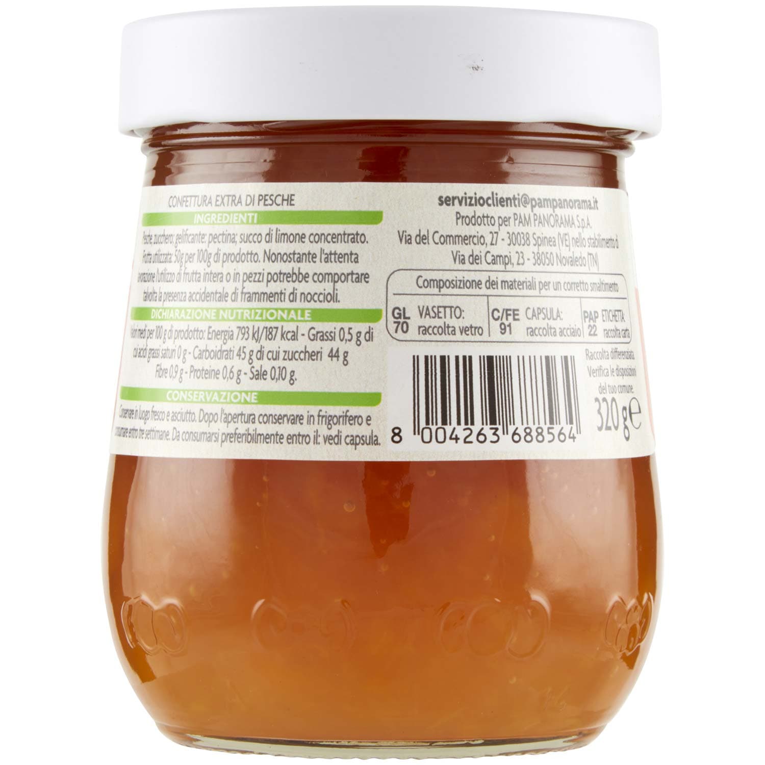 PAM Qualità per te Confettura Extra di pesche 320 g – immagine 5