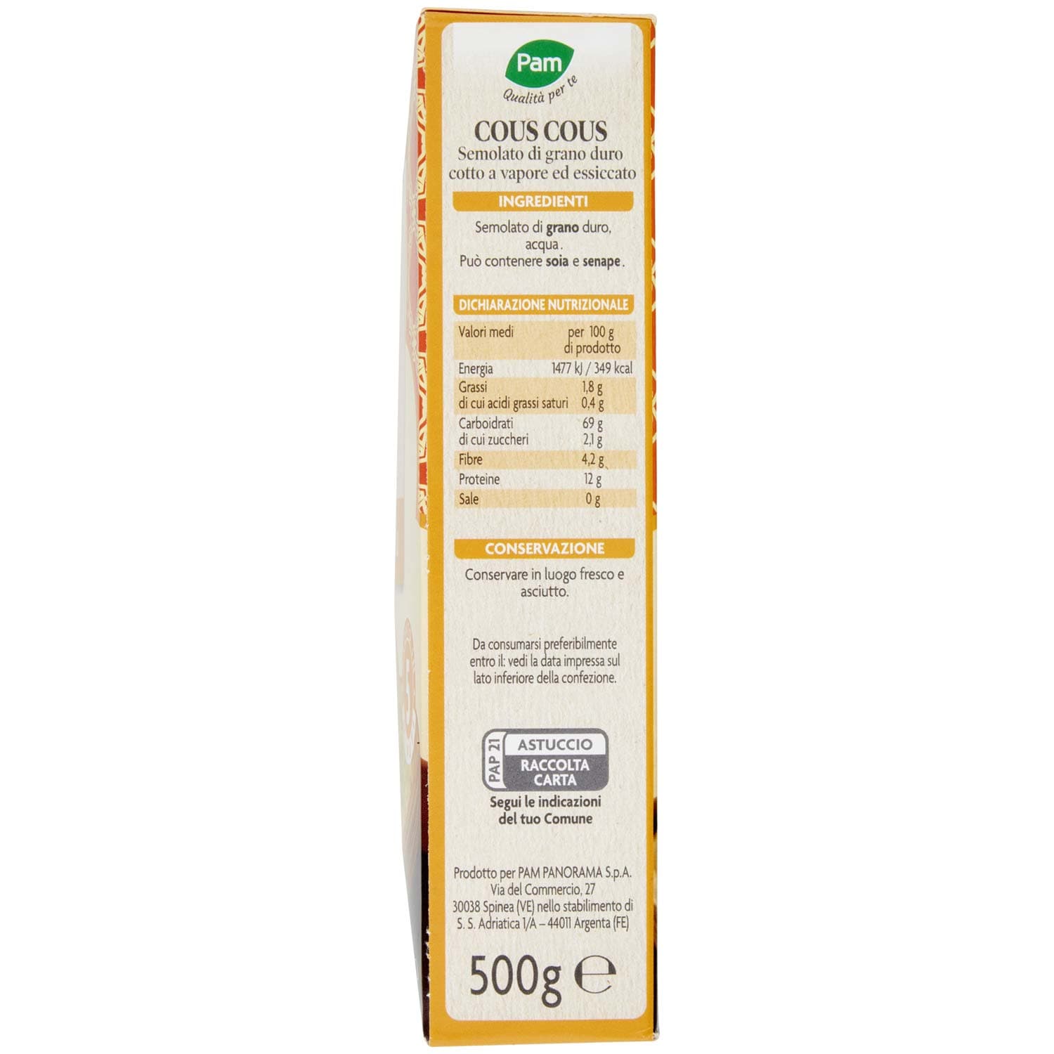 PAM PANORAMA Cous Cous 500 g – immagine 4