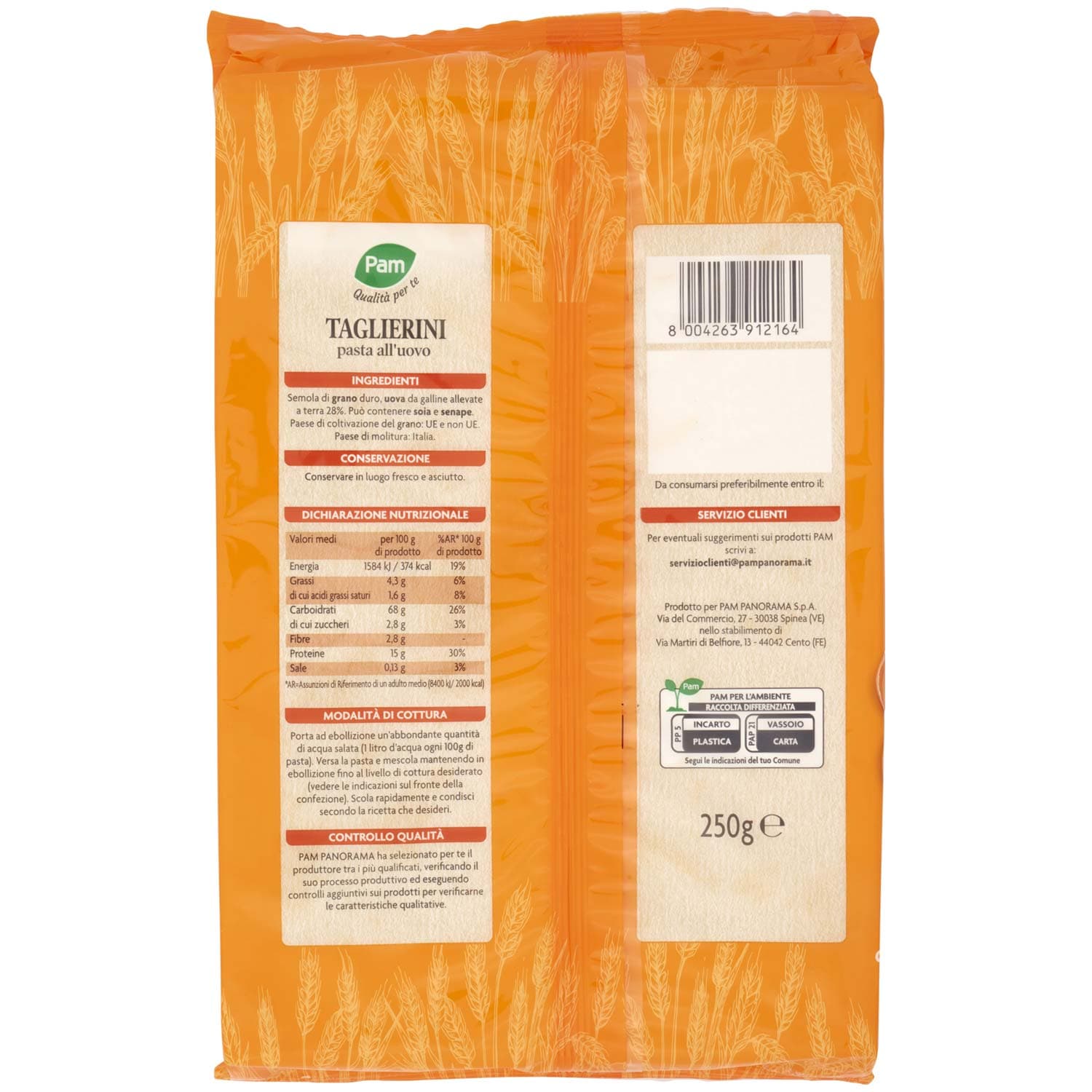 PAM Qualità per te Taglierini pasta all'uovo 250 g – immagine 5