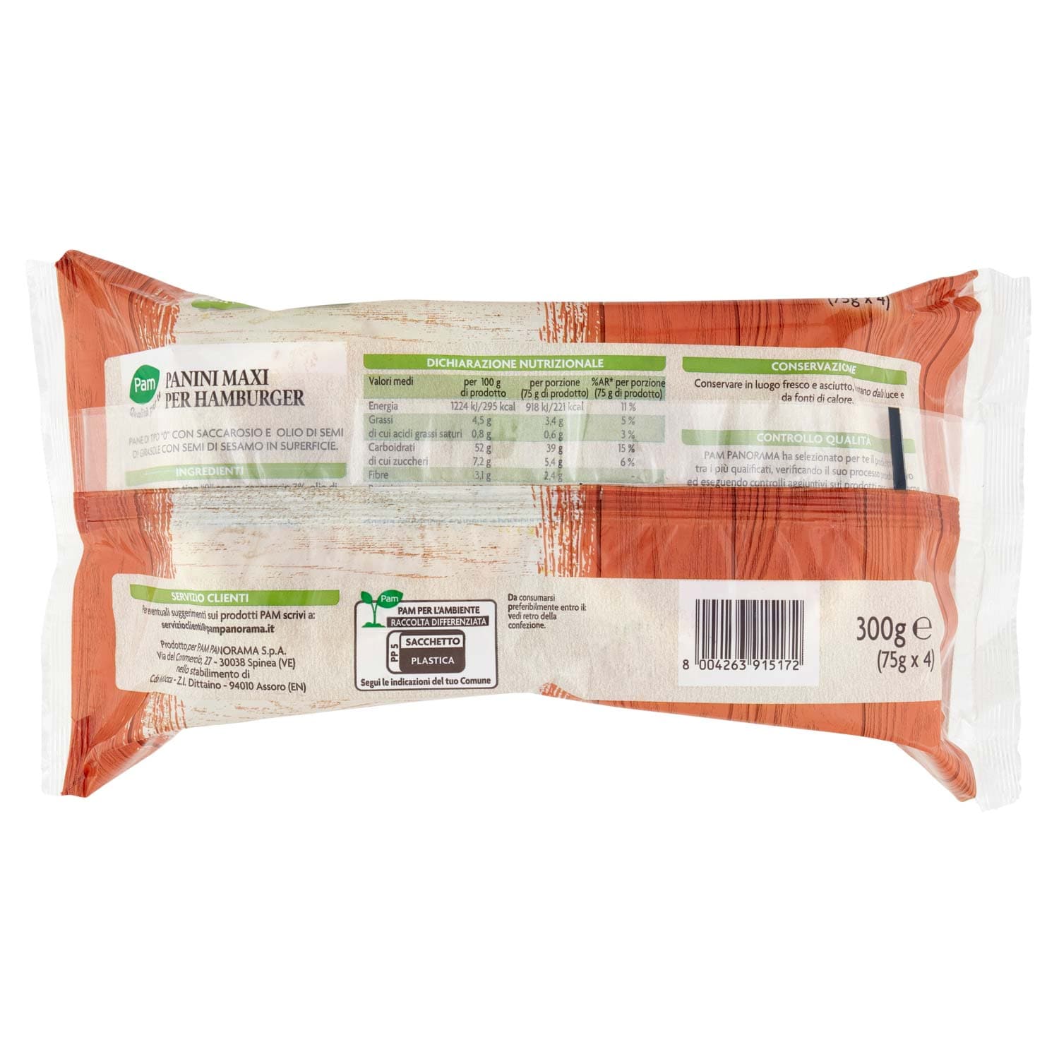 PAM Qualità per te Panini Maxi per Hamburger 4 x 75 g – immagine 5