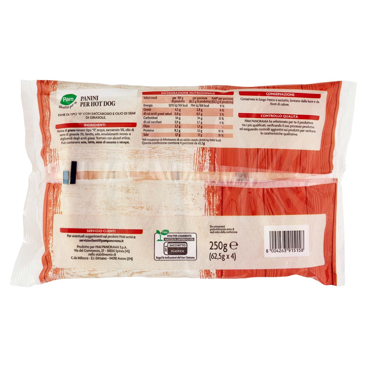 PAM Qualità per te Panini per Hot Dog 4 x 62,5 g – immagine 5