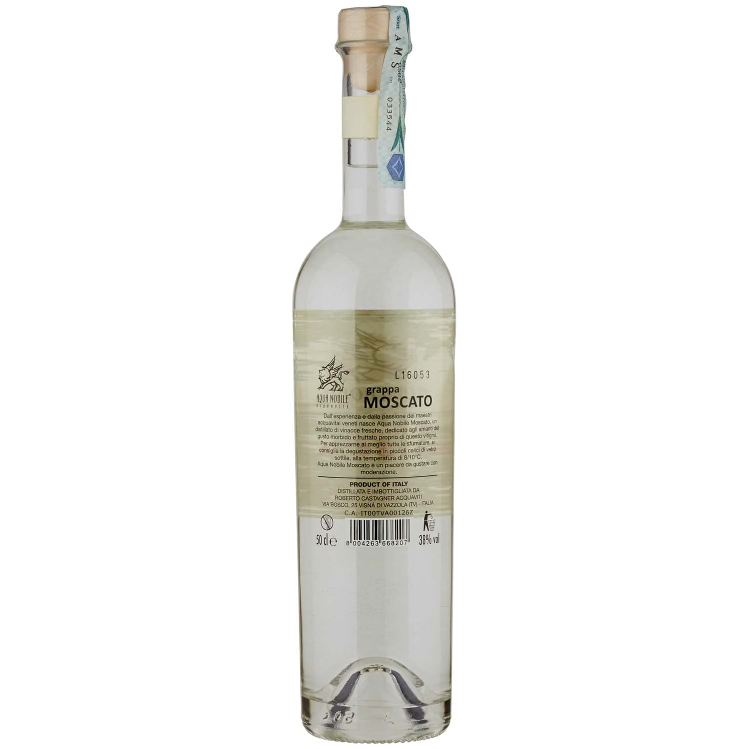 Aqua Nobile Grappa Moscato 50 cl – immagine 5