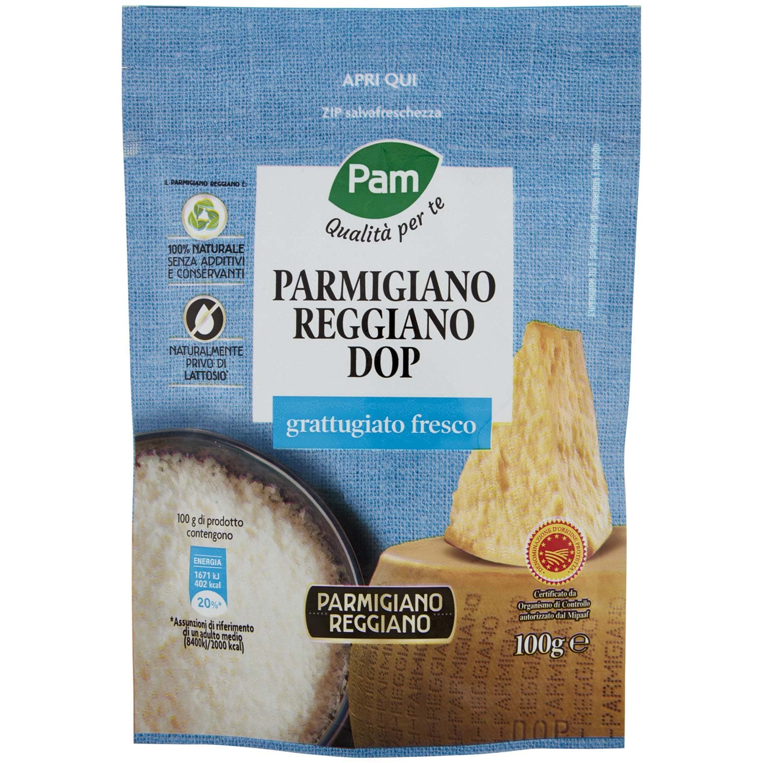 PAM Qualità per te Parmigiano Reggiano DOP grattugiato fresco 100 g – immagine 3