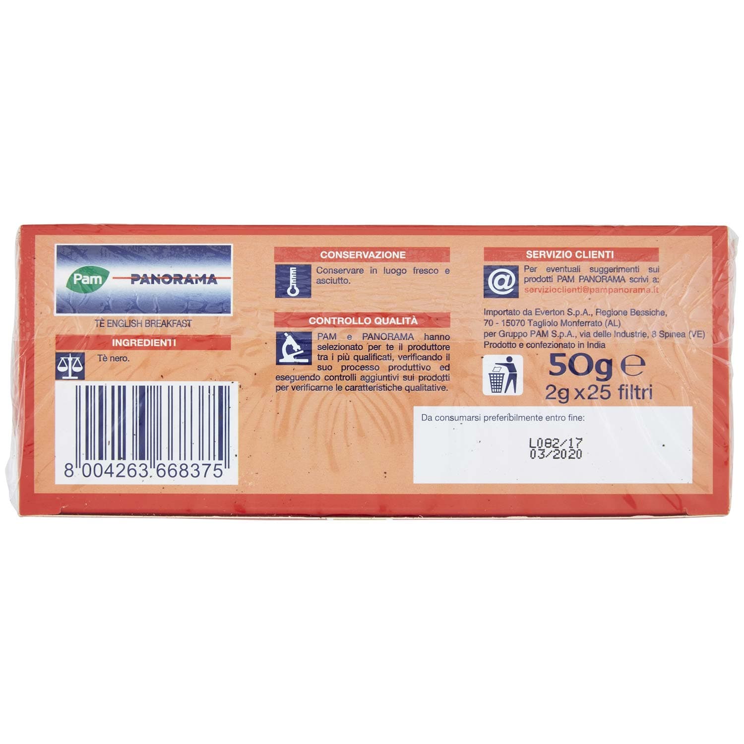 PAM PANORAMA Tè English Breakfast 50g (2g x 25) – immagine 8
