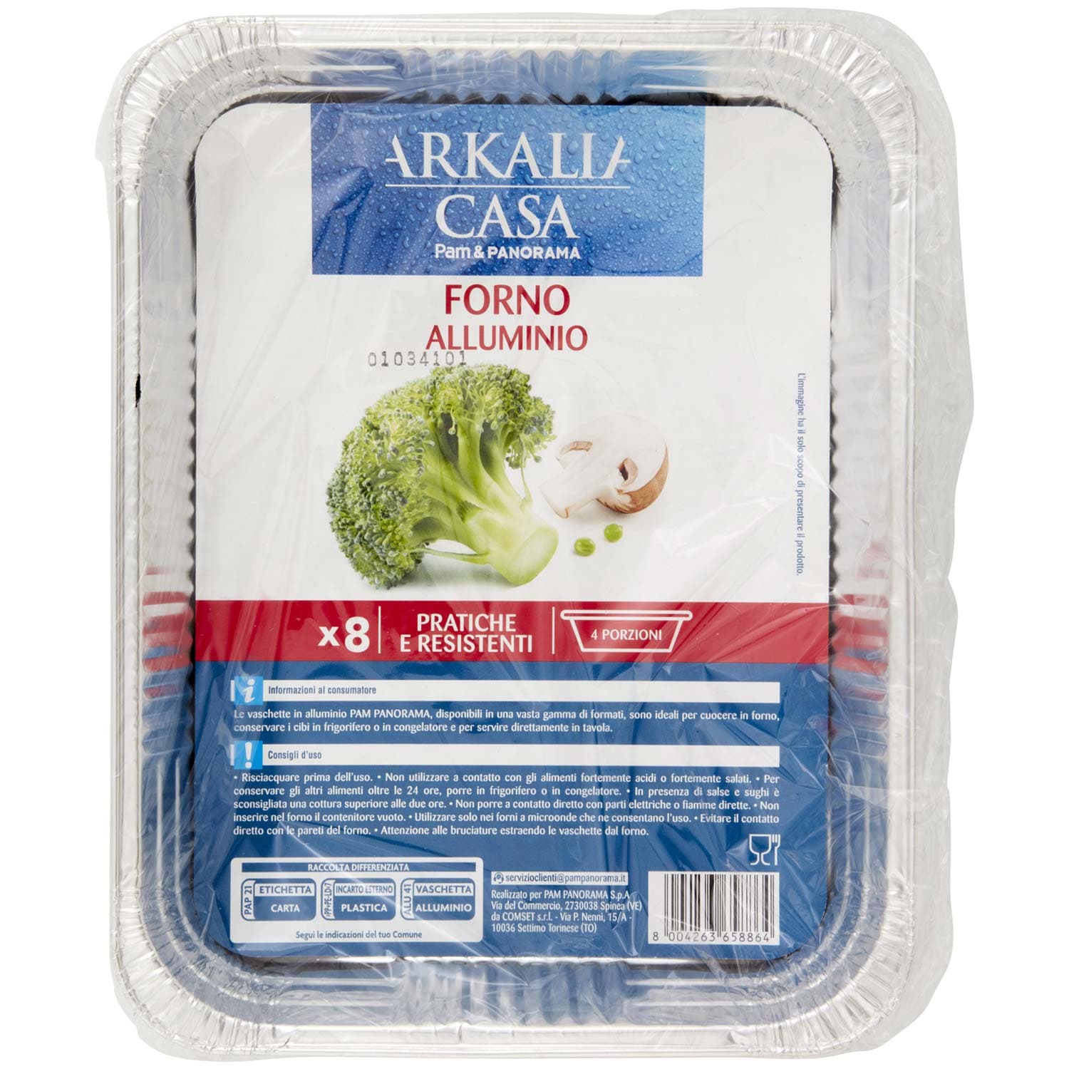 PAM PANORAMA Vaschette alluminio Forno 4 porzioni 8 pz – immagine 3