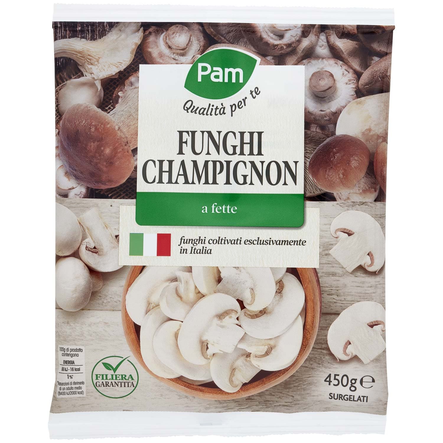 PAM Qualità per te Funghi Champignon a fette Surgelati 450 g – immagine 3