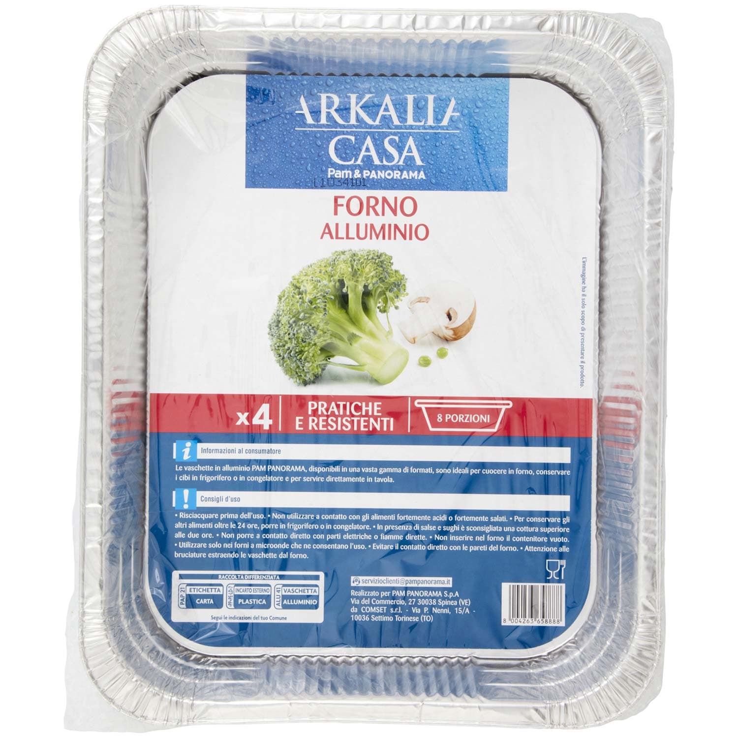 PAM PANORAMA Vaschette alluminio Forno 8 porzioni 4 pz – immagine 3