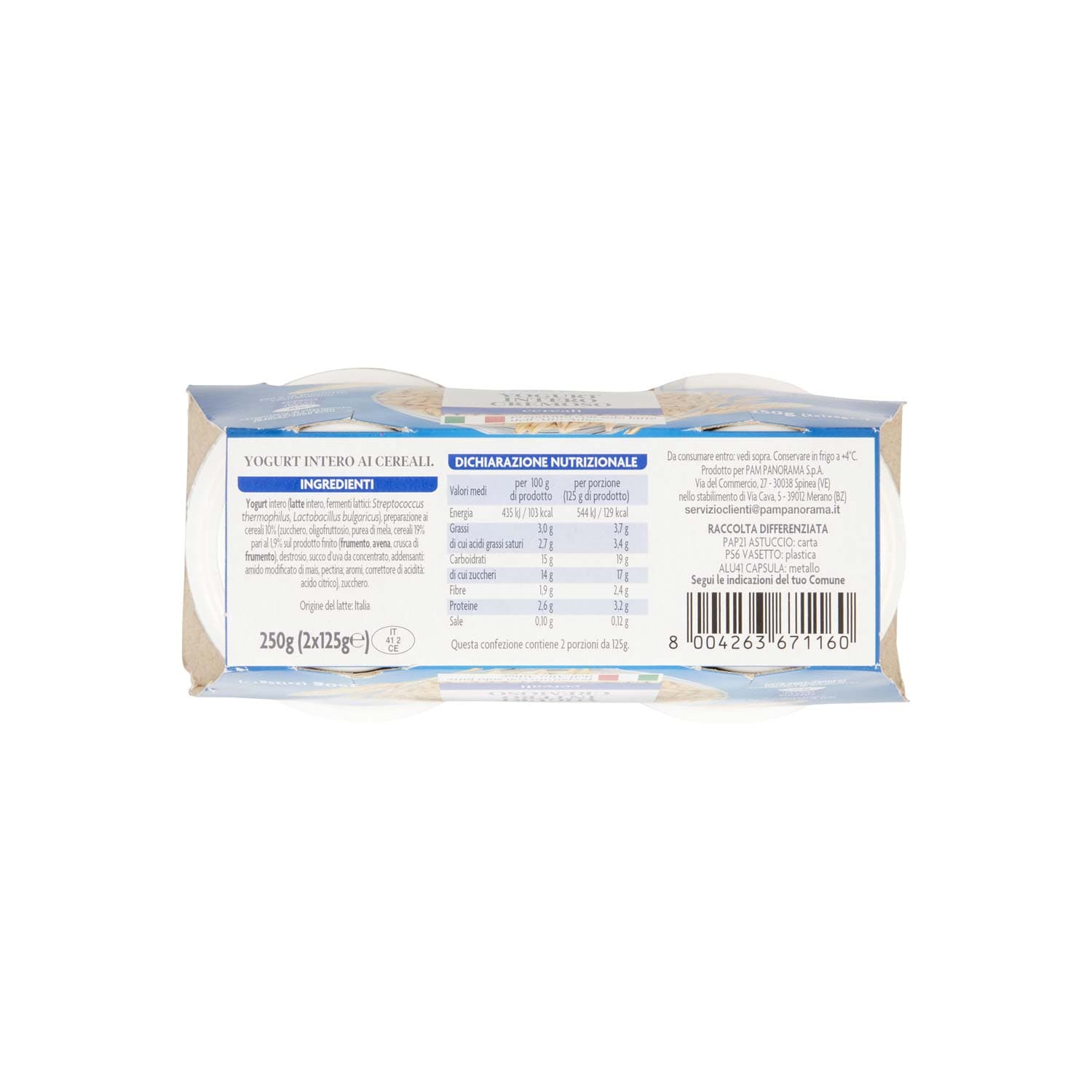 PAM PANORAMA Yogurt intero Cremoso ai Cereali 250g (125g x 2) – immagine 8