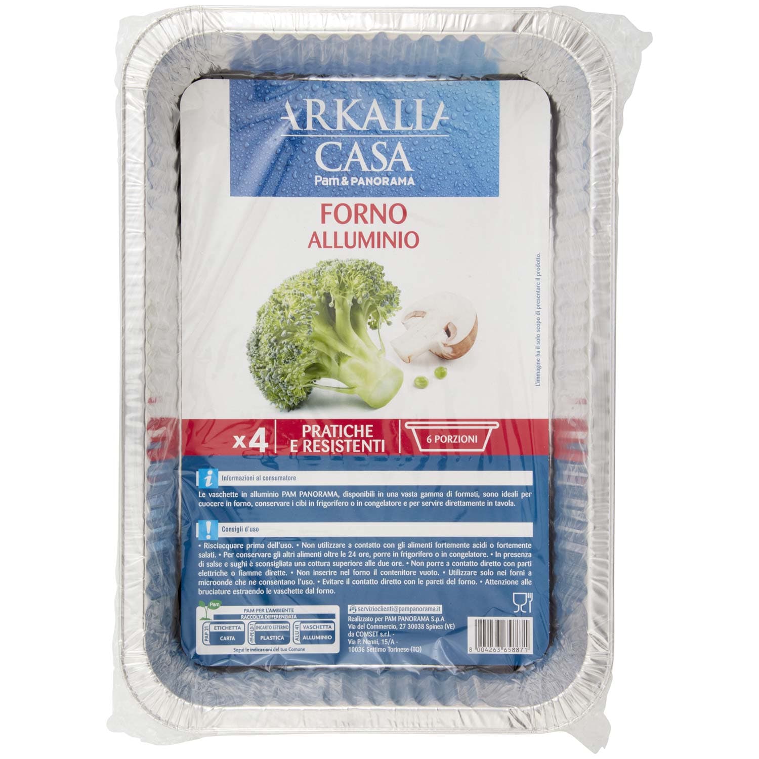 PAM PANORAMA Vaschette alluminio Forno 6 porzioni 4 pz – immagine 3