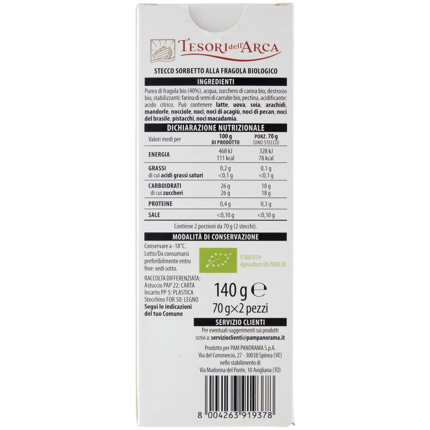 TESORI DELL'ARCA Stecco alla Fragola Biologico 2 x 70 g – immagine 5