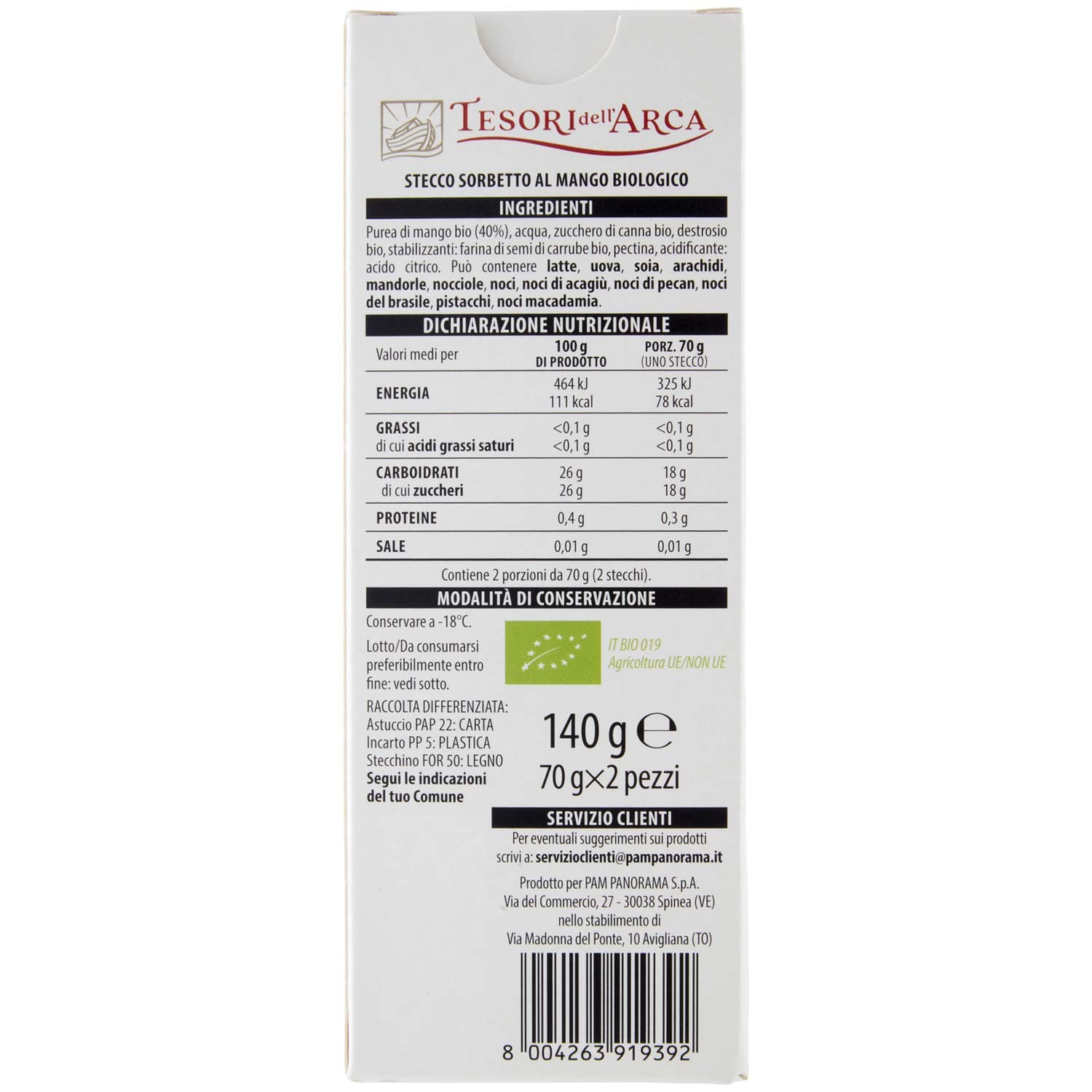 TESORI DELL'ARCA Stecco al Mango Biologico 2 x 70 g – immagine 5