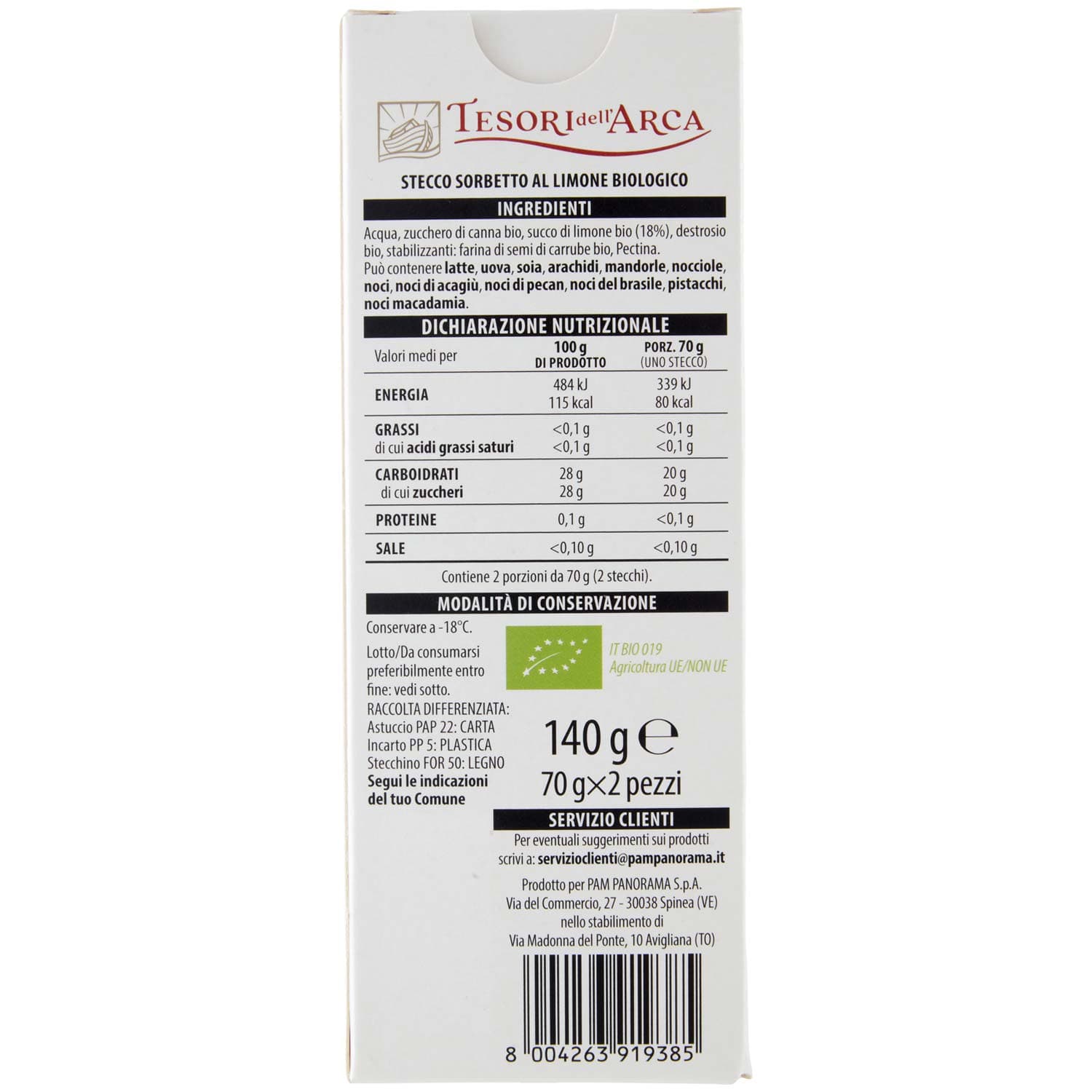 TESORI DELL'ARCA Stecco al Limone Biologico 2 x 70 g – immagine 5