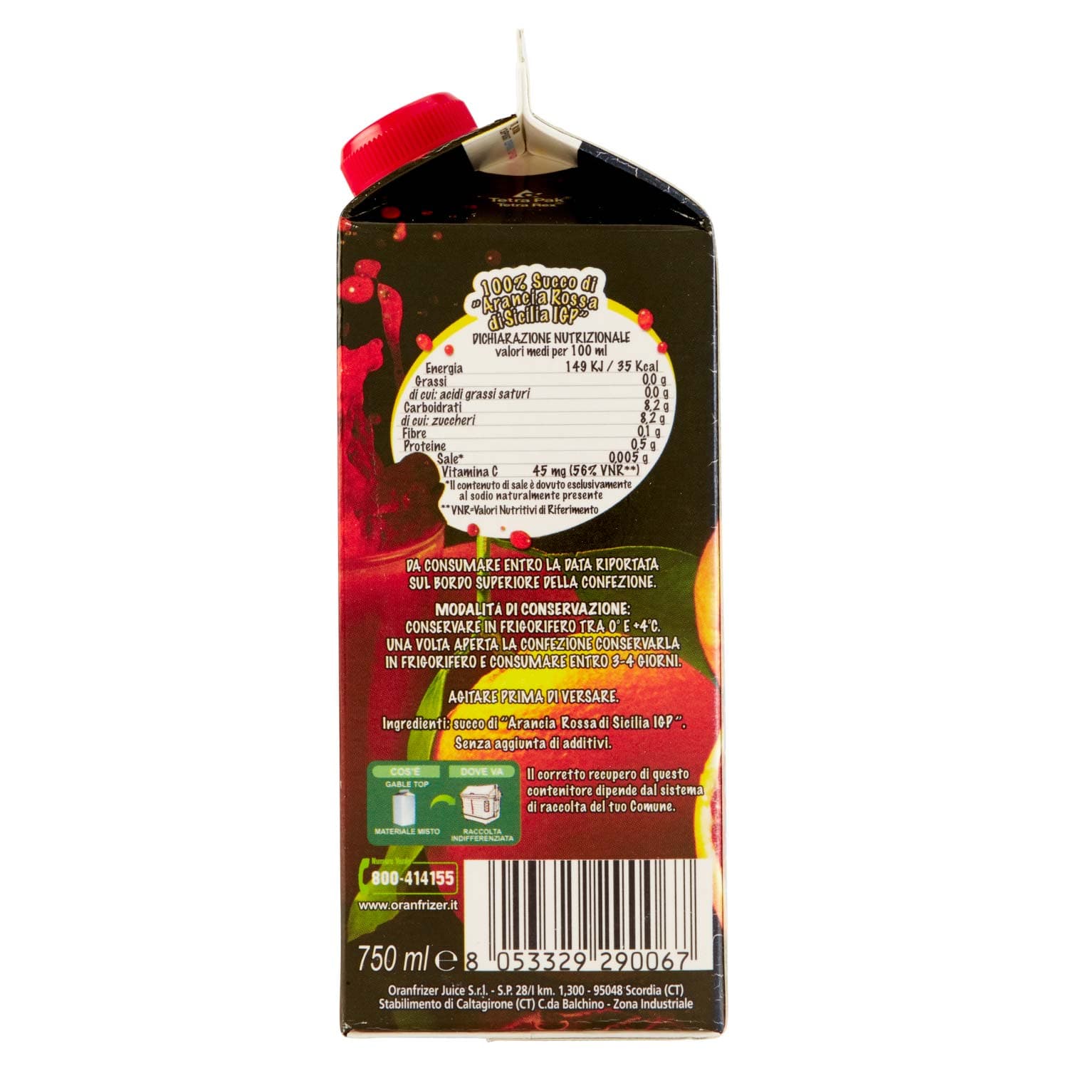 Oranfrizer 100% Spremuta di "Arancia Rossa di Sicilia IGP" 750 ml – immagine 6