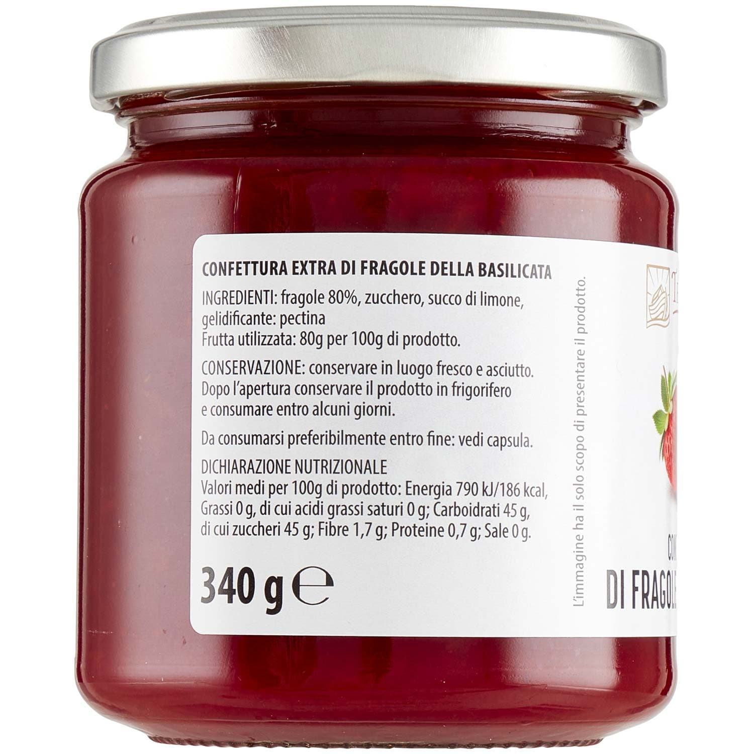 TESORI DELL'ARCA Confettura Extra di Fragole della Basilicata 340 g – immagine 4
