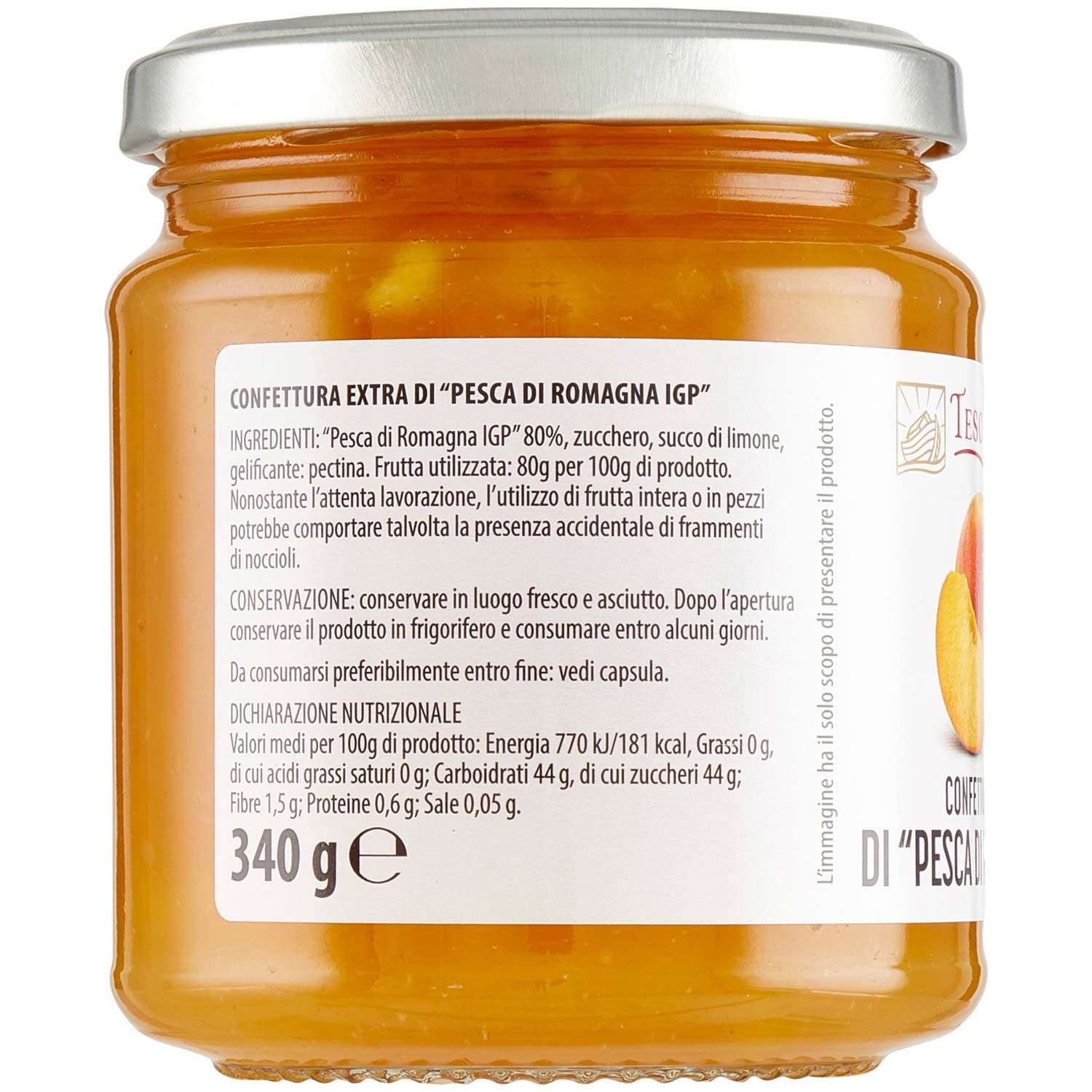 TESORI DELL'ARCA Confettura Extra di "Pesca di Romagna IGP" 340 g – immagine 4