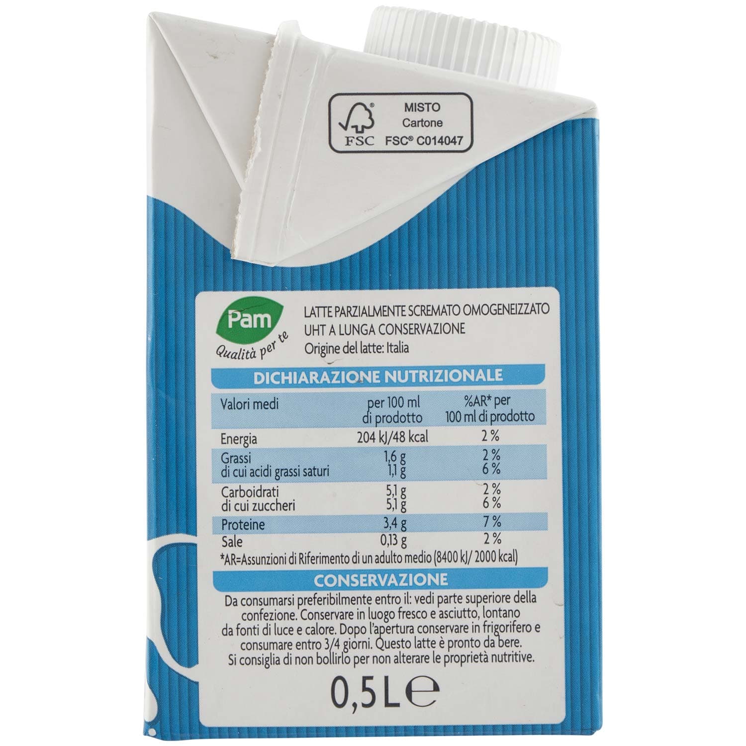 PAM Qualità per te Latte UHT parzialmente scremato 0.5 L – immagine 4