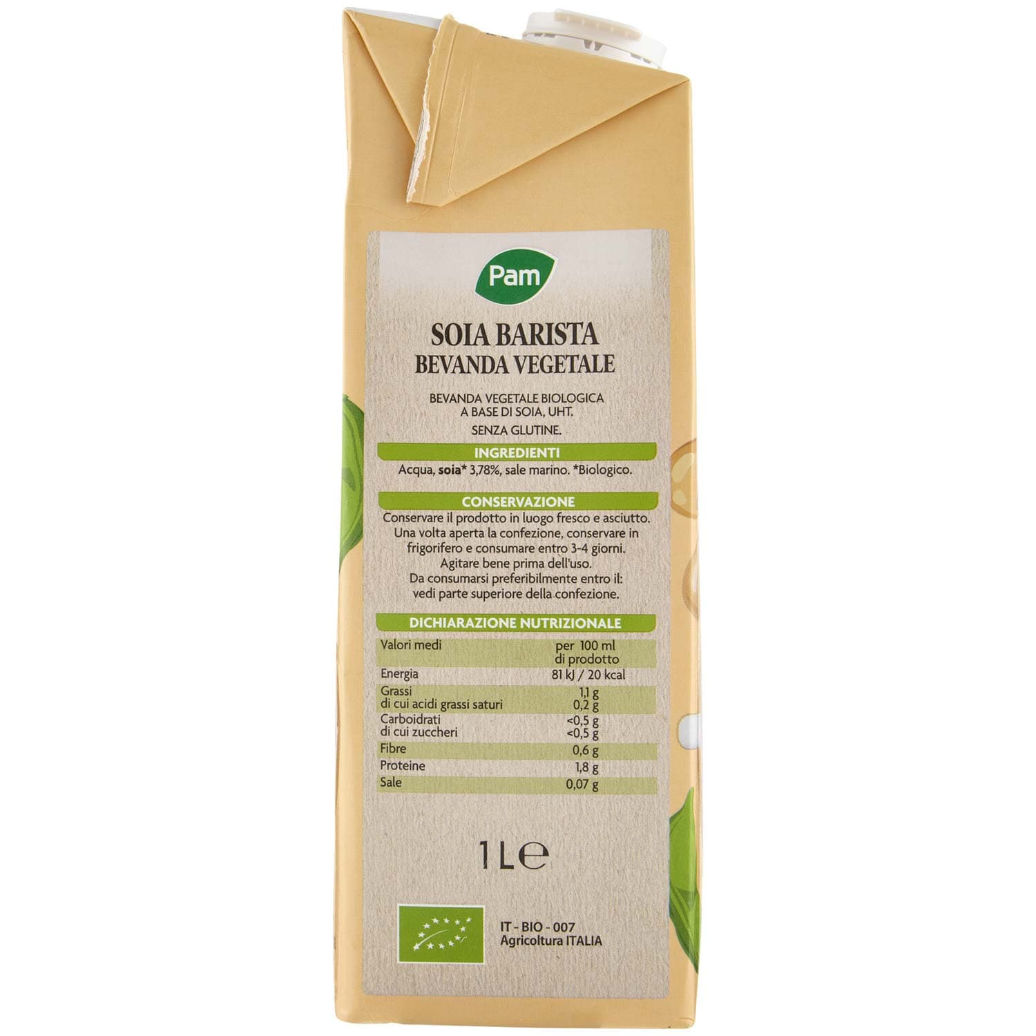 PAM Soia Barista Biologica Bevanda Vegetale 1 L – immagine 4
