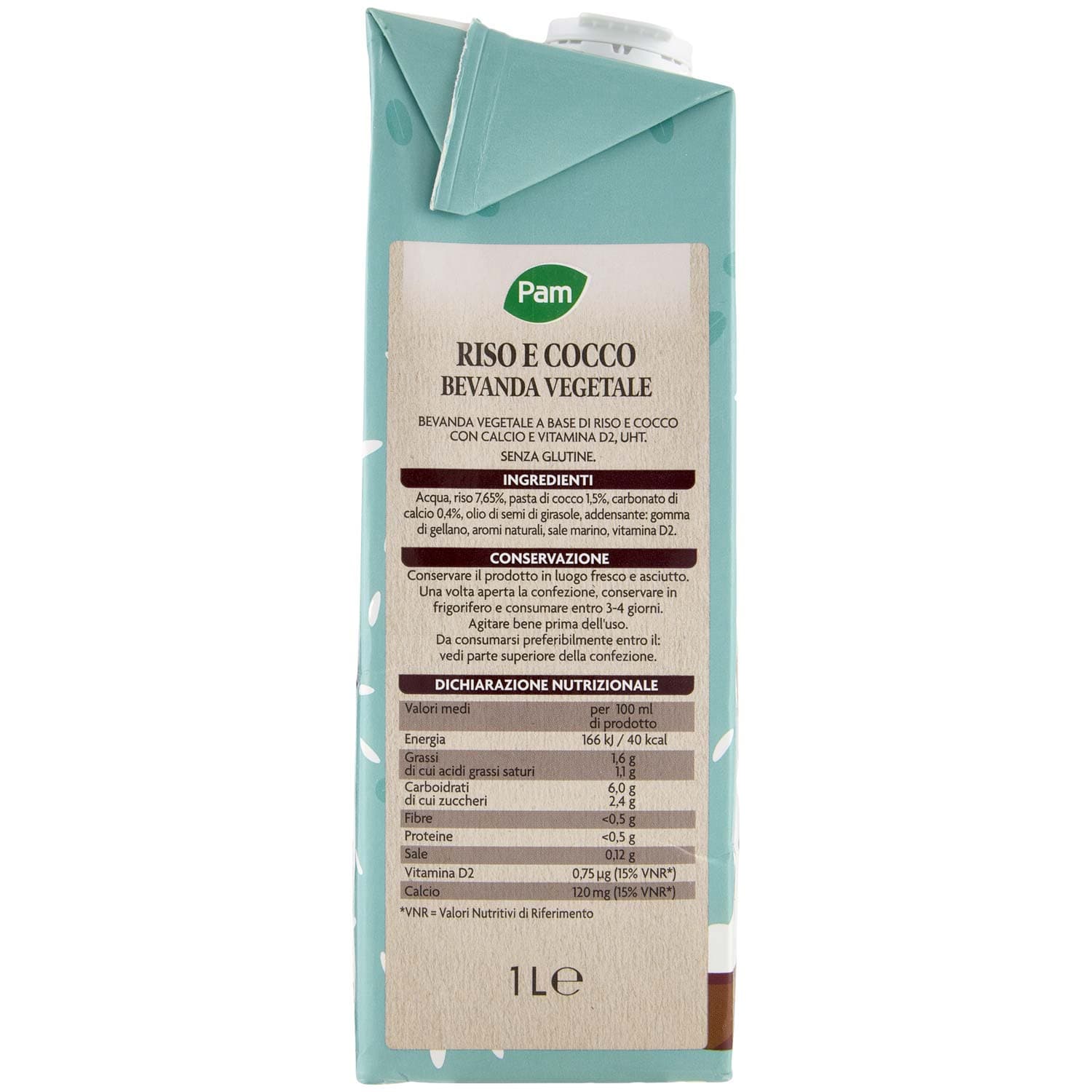 PAM Riso e Cocco Bevanda Vegetale 1 L – immagine 4