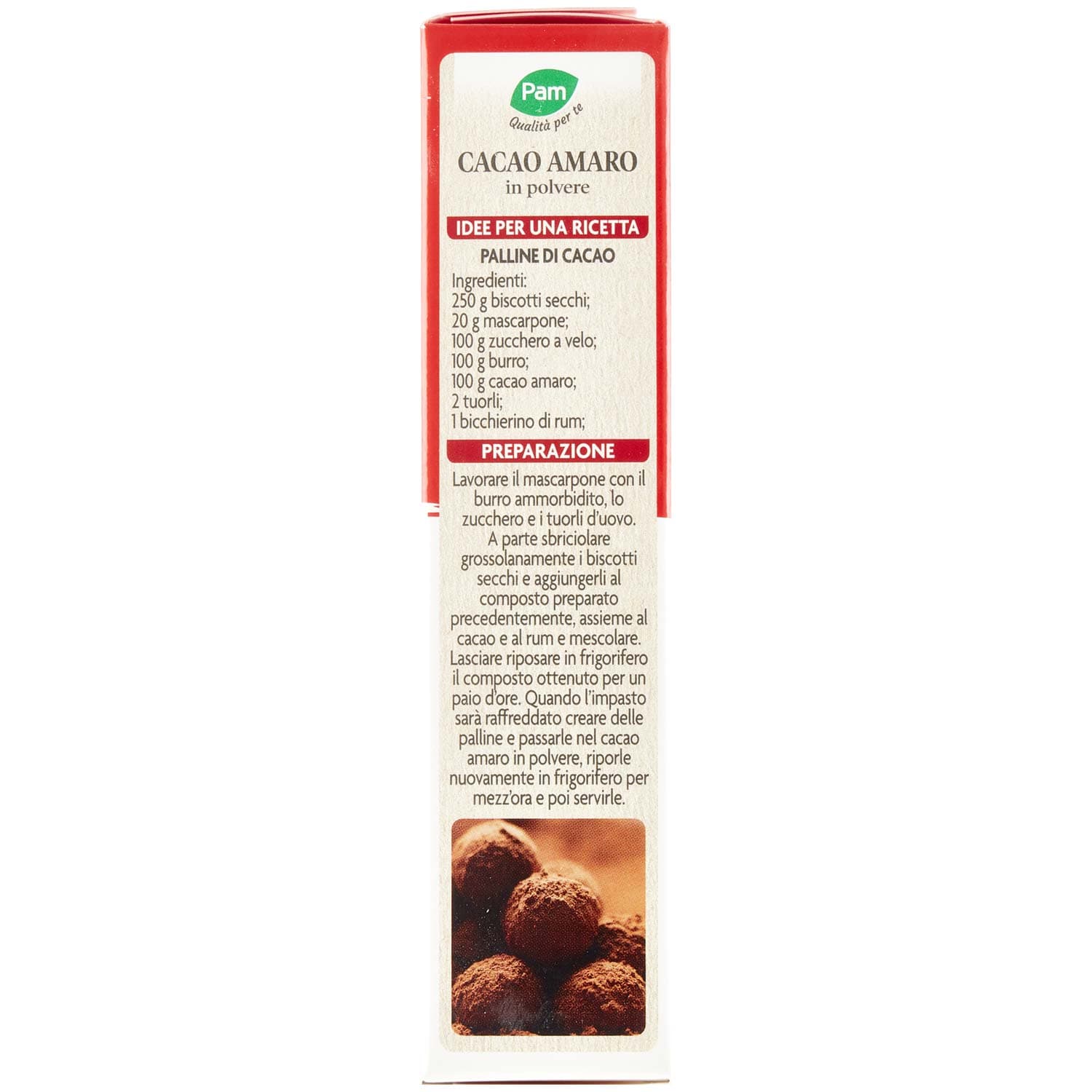 PAM Qualità per te Cacao Amaro in polvere 75 g – immagine 4