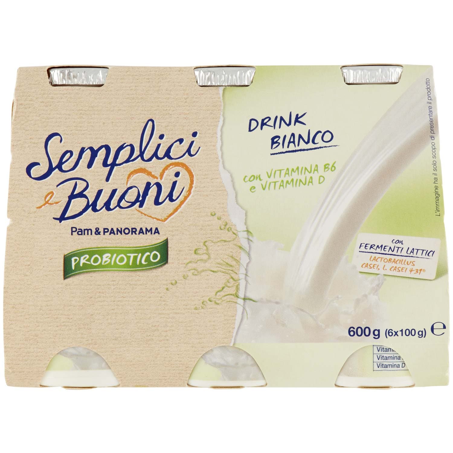 SEMPLICI E BUONI Probiotico Drink Bianco 600g (100g x 6) – immagine 3