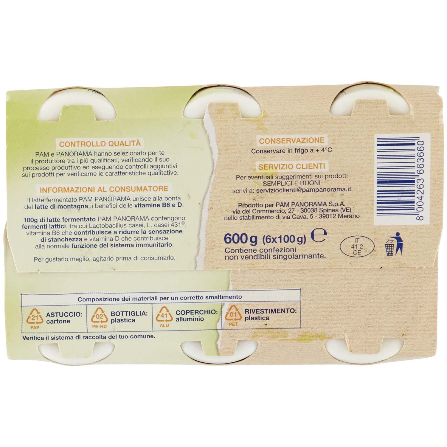 SEMPLICI E BUONI Probiotico Drink Bianco 600g (100g x 6) – immagine 8