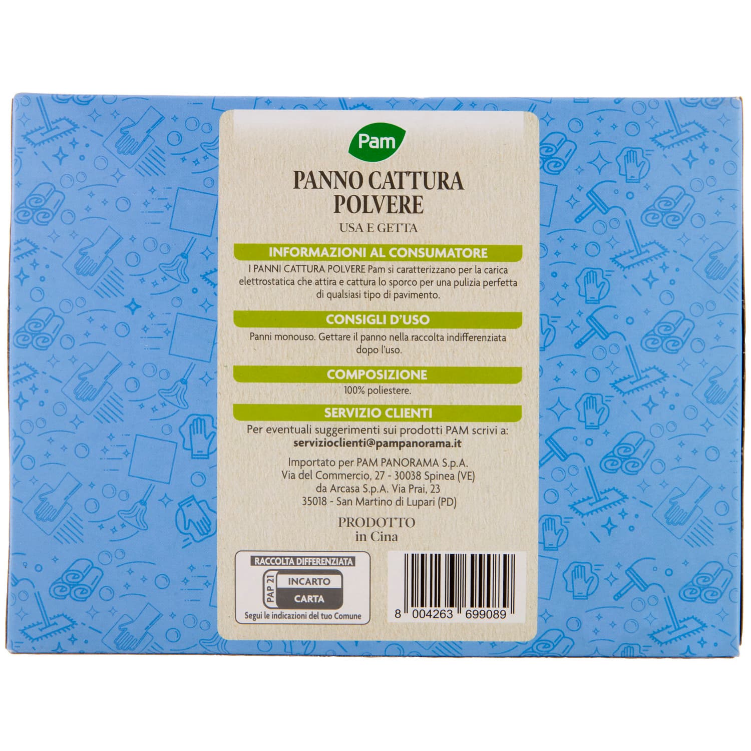 PAM Panni Cattura Polvere Usa e Getta 22 x 29 cm 20 pz – immagine 5