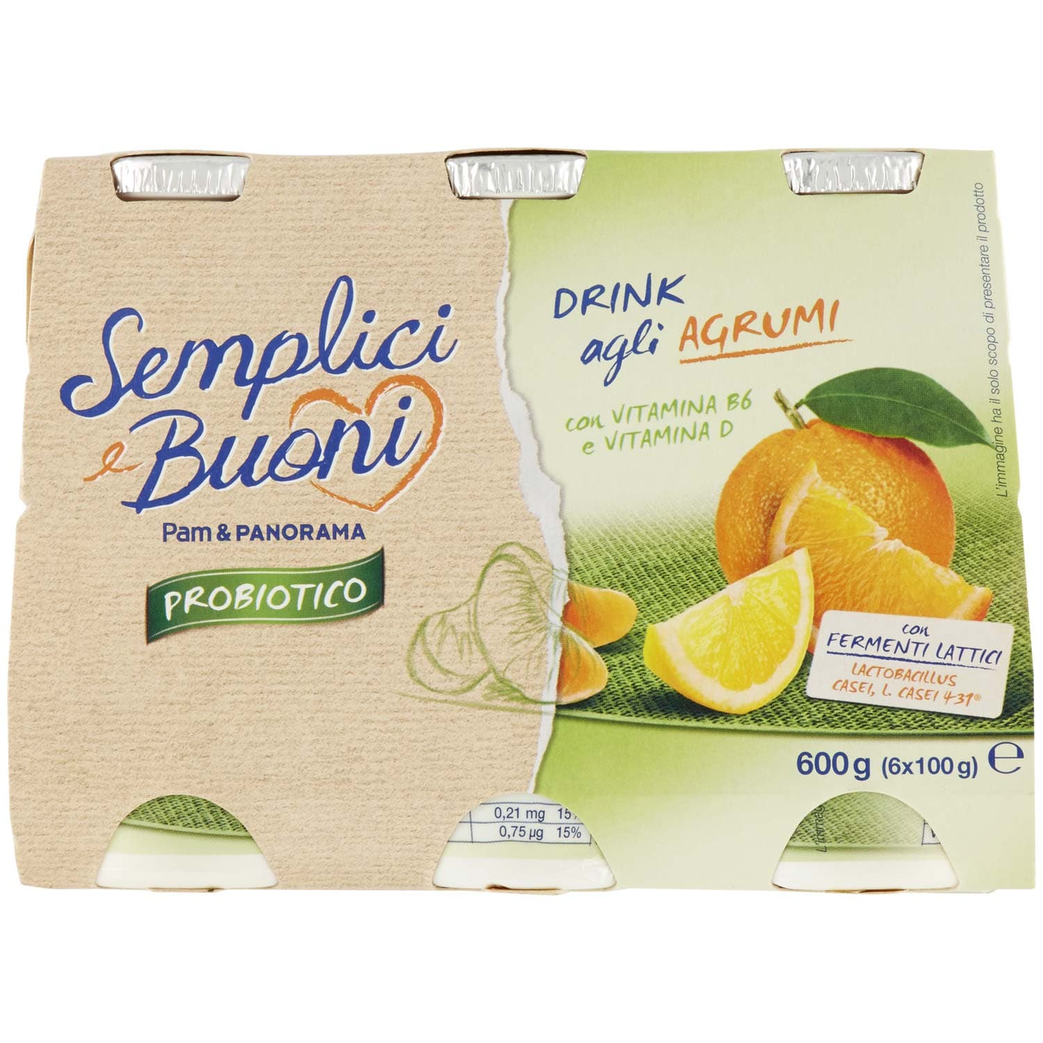 SEMPLICI E BUONI Probiotico Drink agli Agrumi 600g (100g x 6) – immagine 3