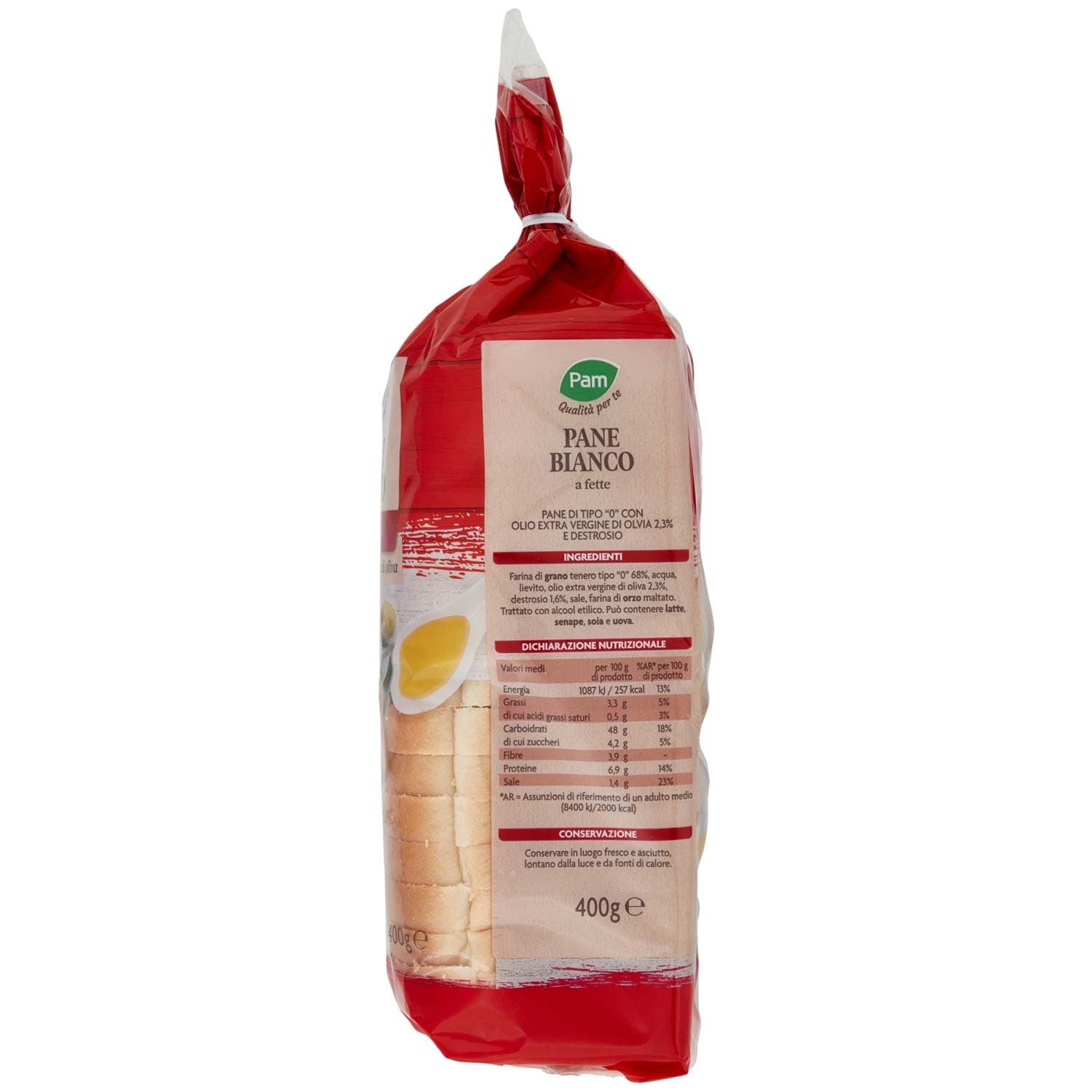 PAM Qualità per te Pane Bianco a fette con olio extra vergine di oliva 400 g – immagine 6