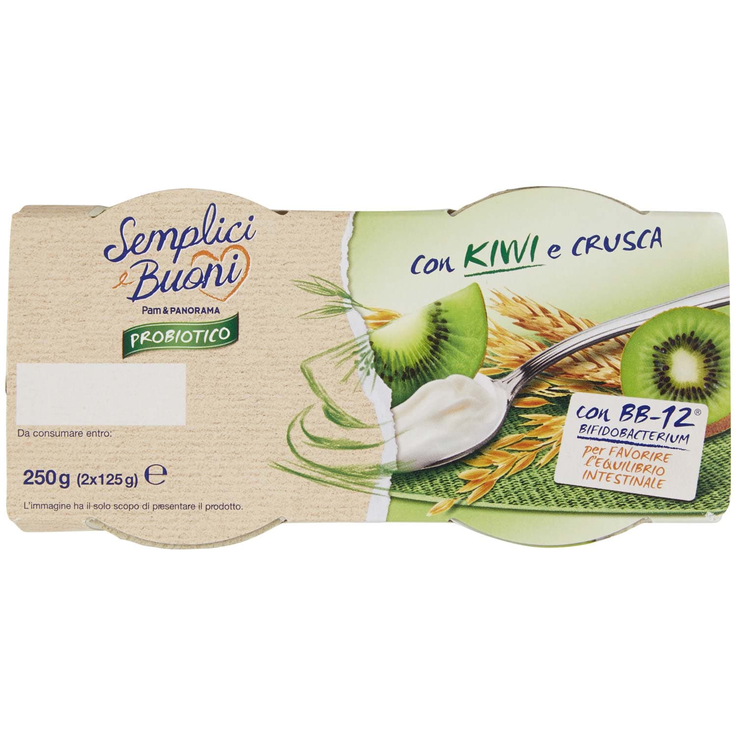 SEMPLICI E BUONI Probiotico con Kiwi e Crusca 250 g (125 g x 2) – immagine 7
